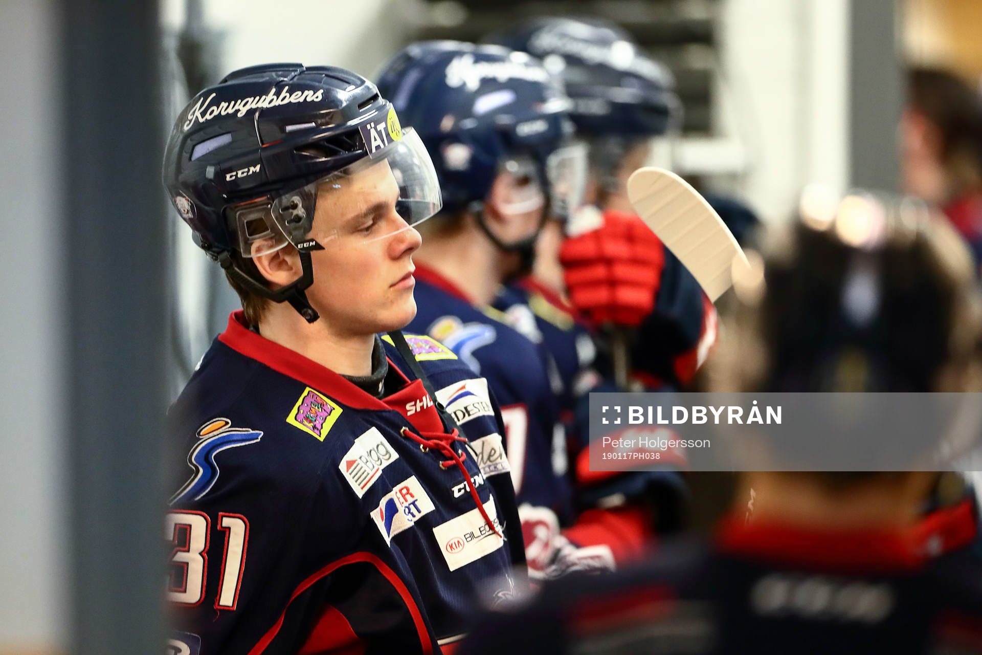 Linköpings Olle Lycksell före ishockeymatchen i SHL