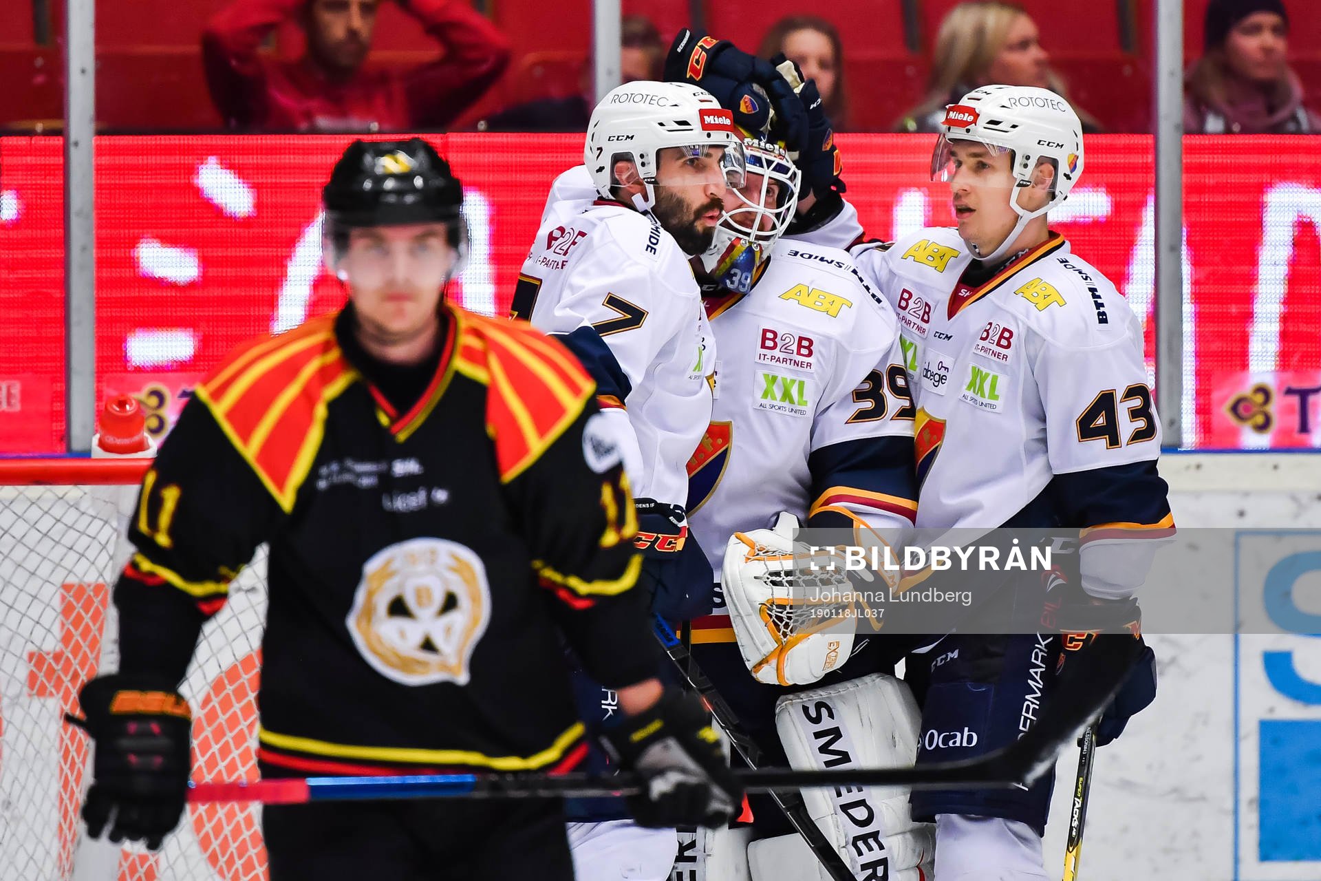 Djurgårdens Jason Garrison, Tom Nilsson och målvakt Adam