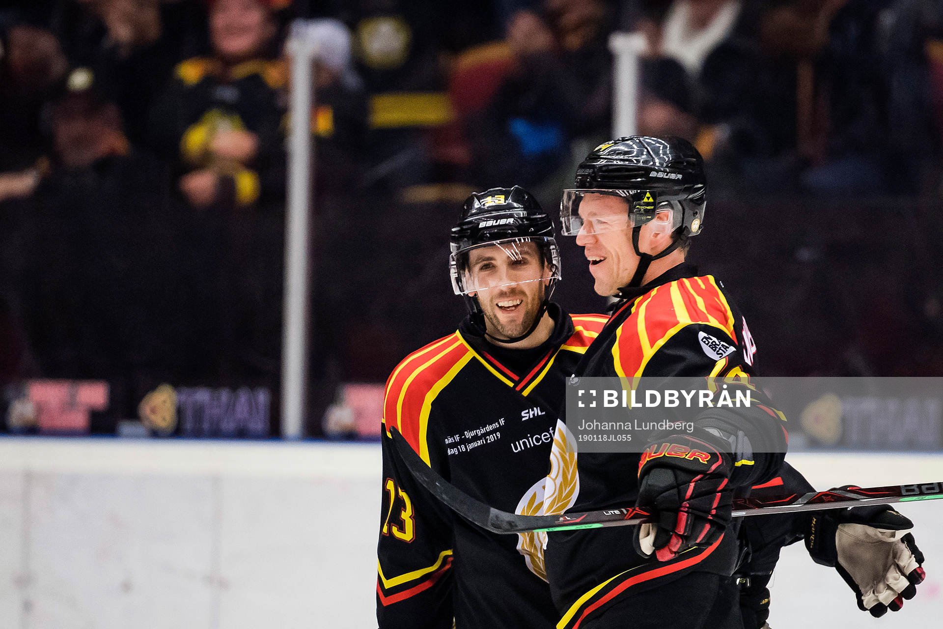 Brynäs Ryan Gunderson och Nicklas Danielsson jublar