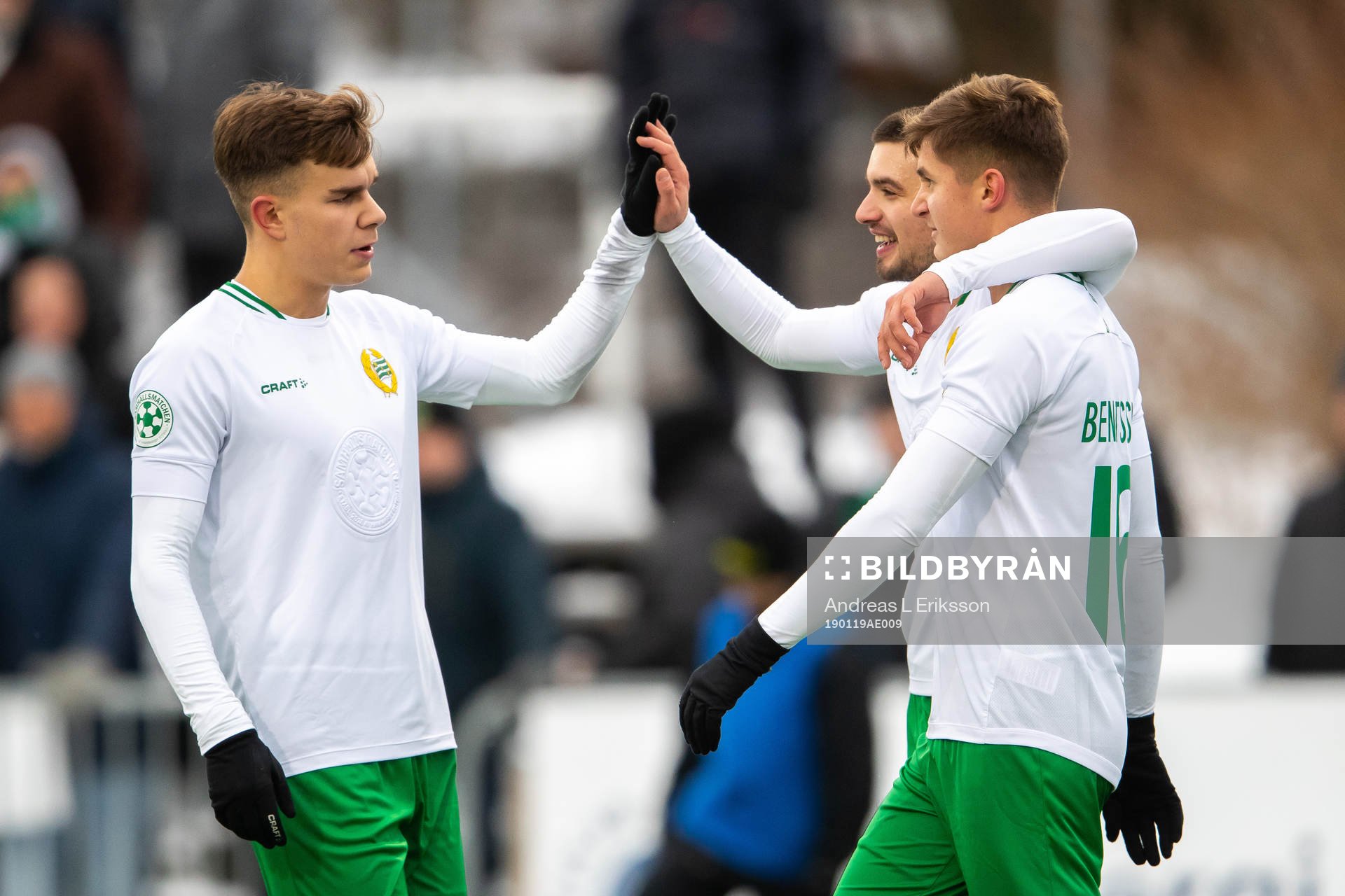 Hammarbys Dusan Jajic, Leo Bengtsson och Vladimir Rodic