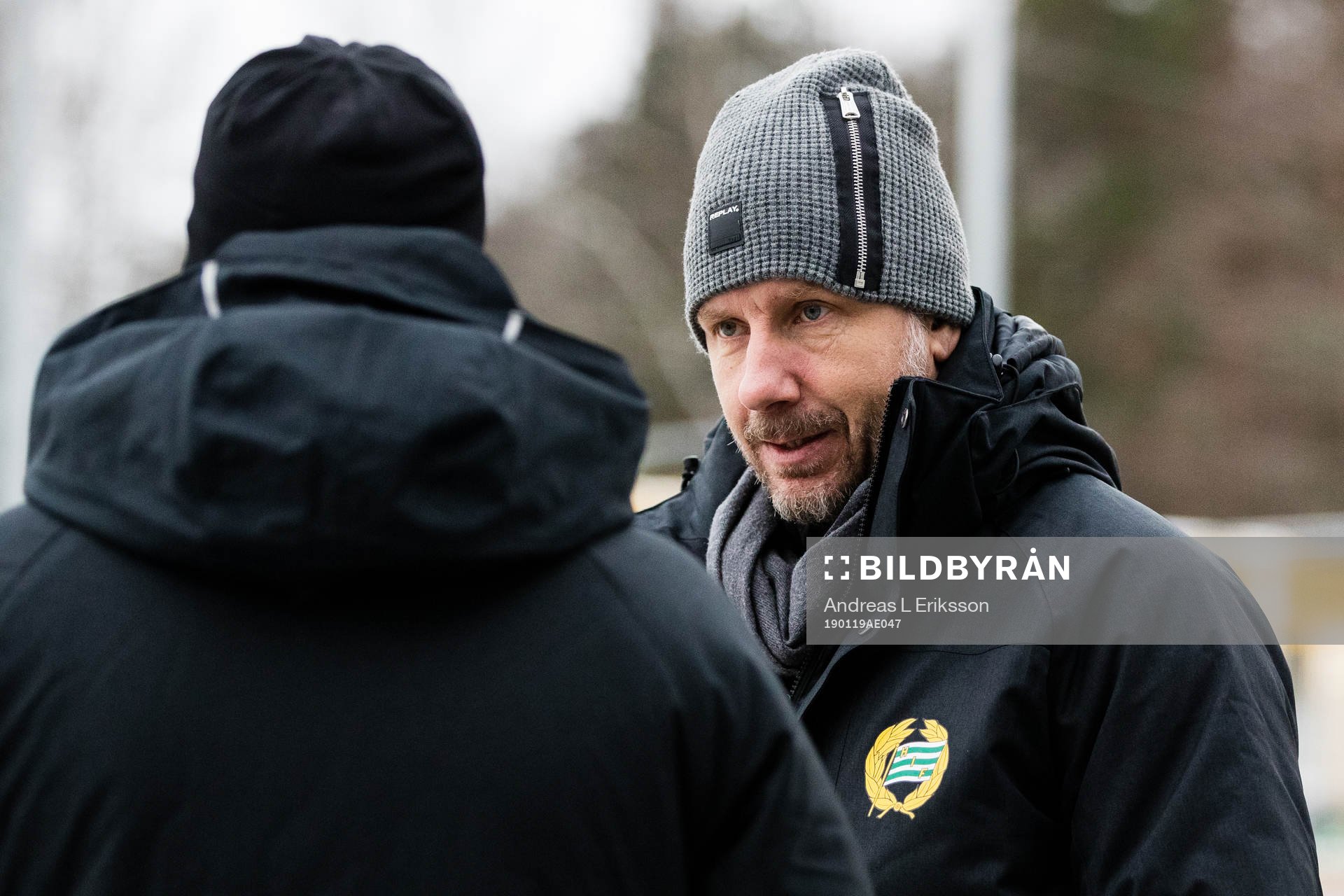Hammarbys sportchef Jesper Jansson innan träningsmatchen i