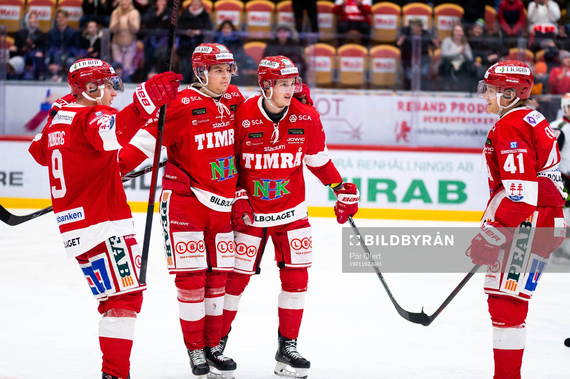 Timrås Rickard Palmberg, Filip Hållander, Alexander Falk