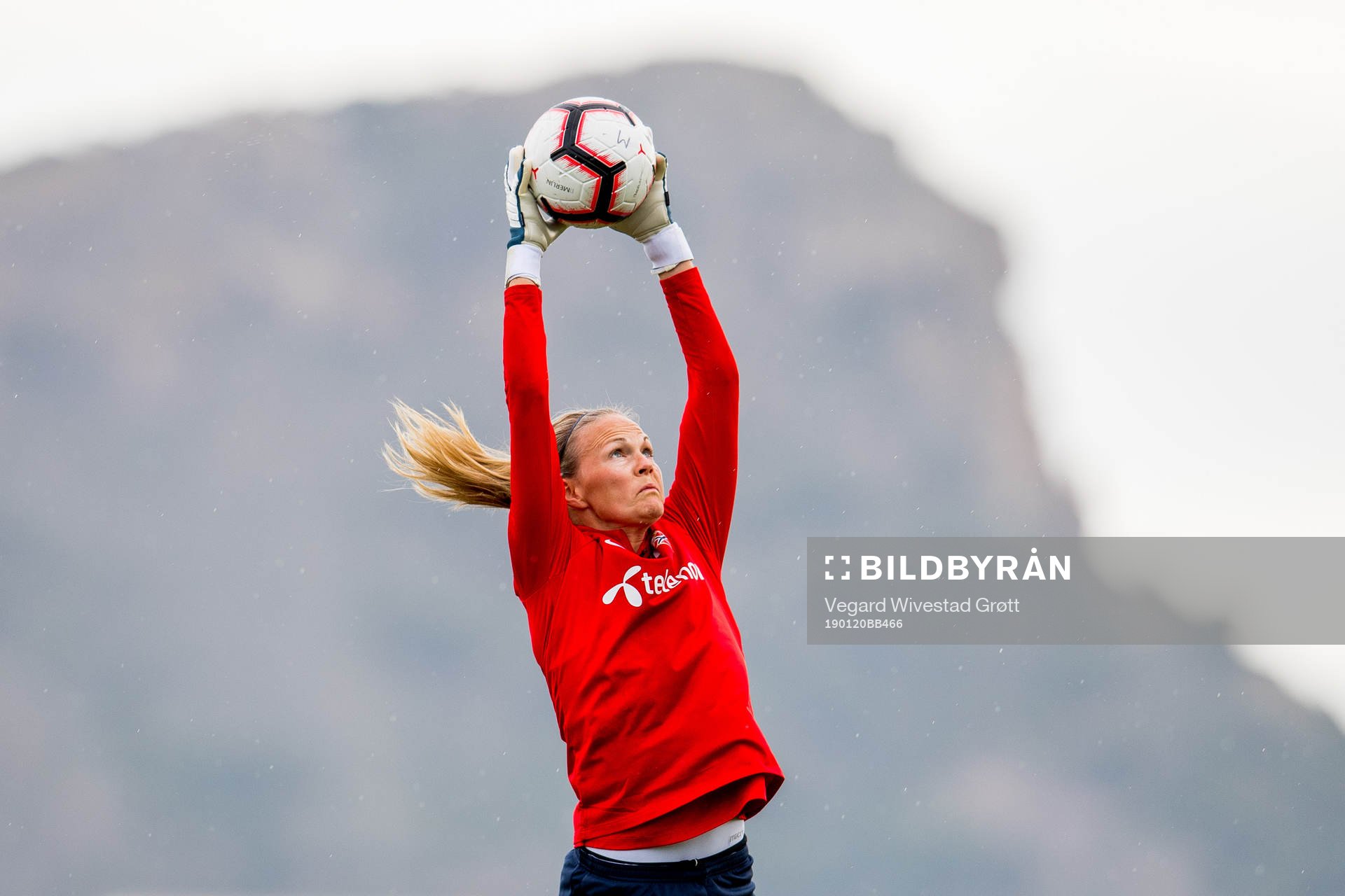 Goalkeeper Ingrid Hjelmseth of Norway