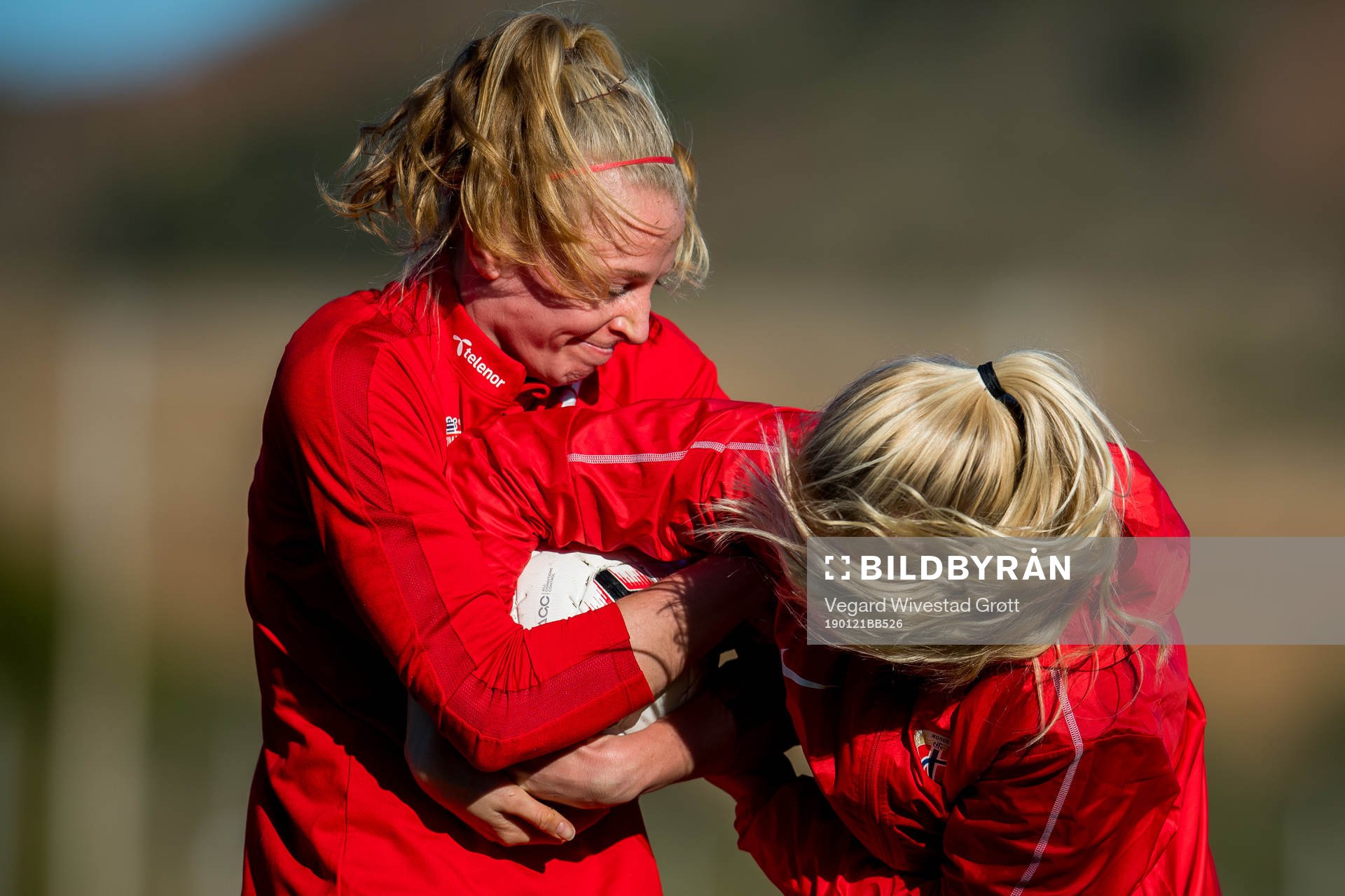 Ina Gausdal and Emilie Nautnes of Norway during a training session on January 21, 2019 in La Manga.
