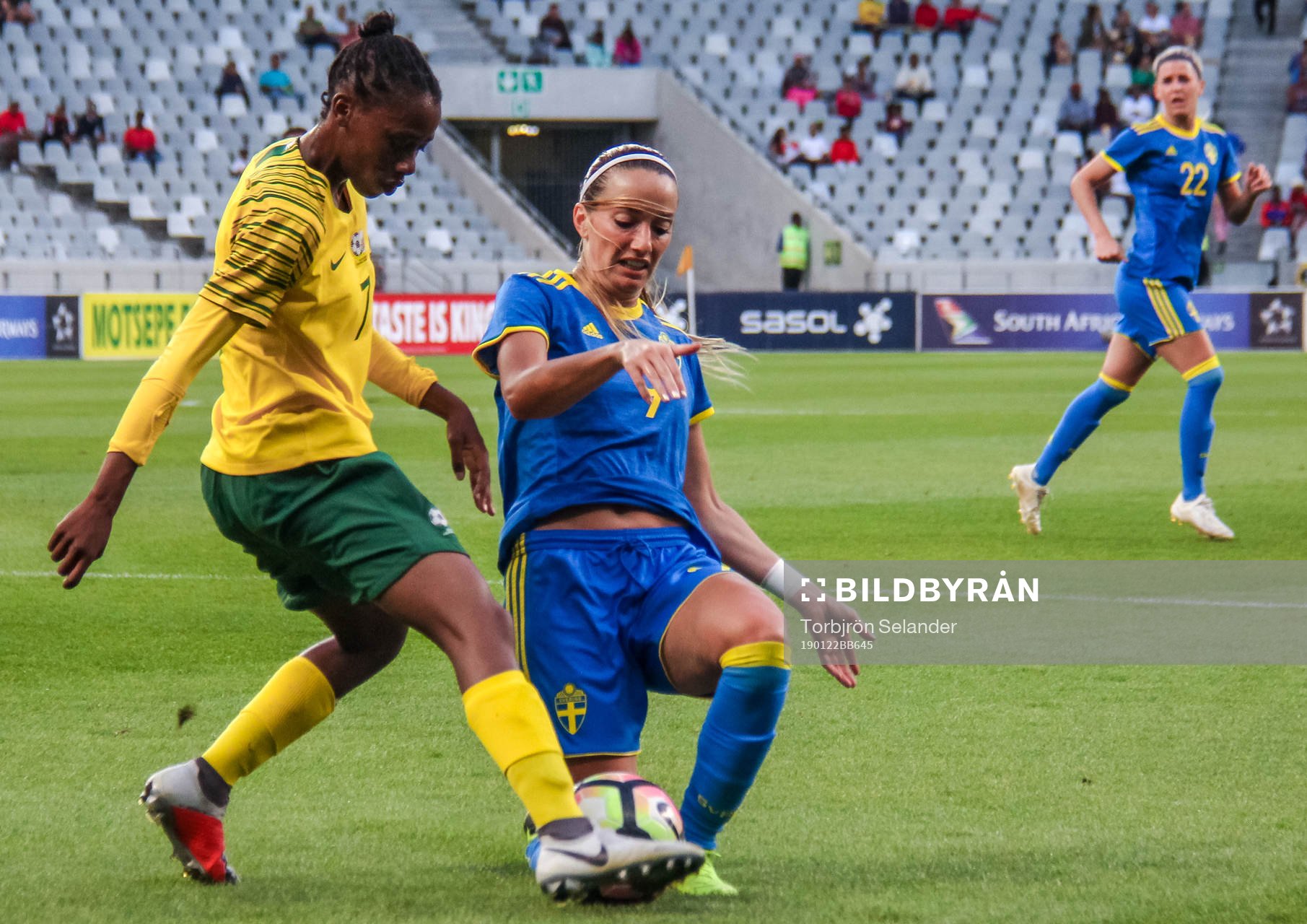Koketso Tlailane of South Africa and Kosovare Asllani  of