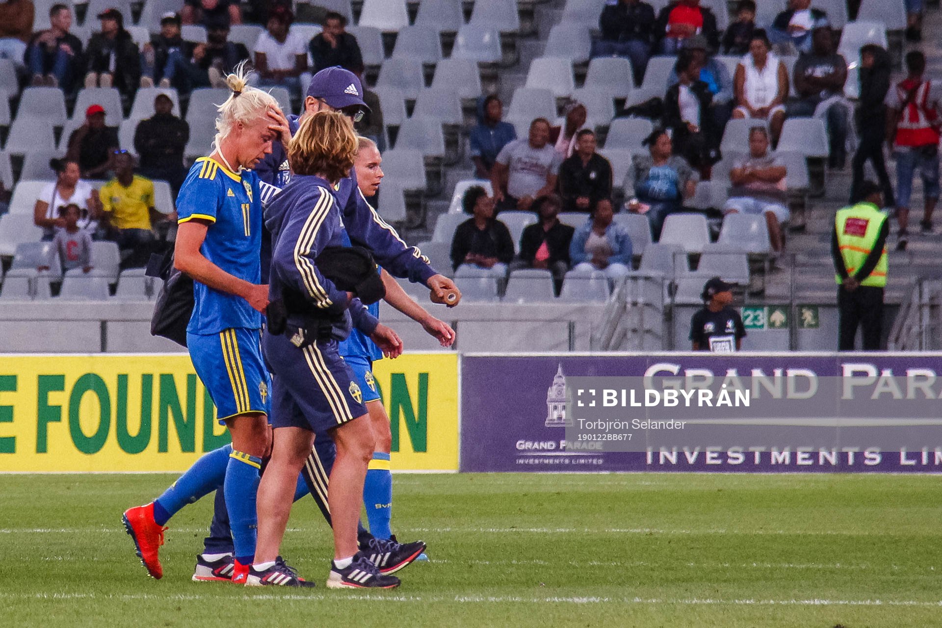 Caroline Seger of Sweden in pain