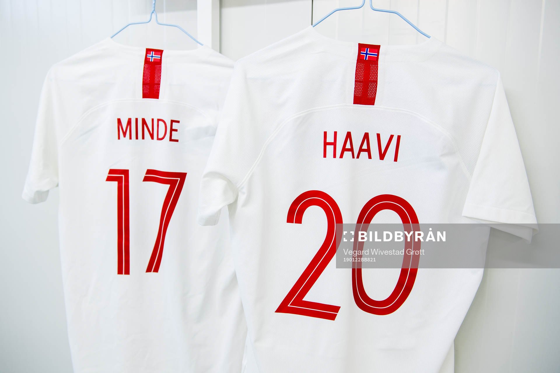The shirts of Kristine Minde and Emilie Bosshard Haavi of