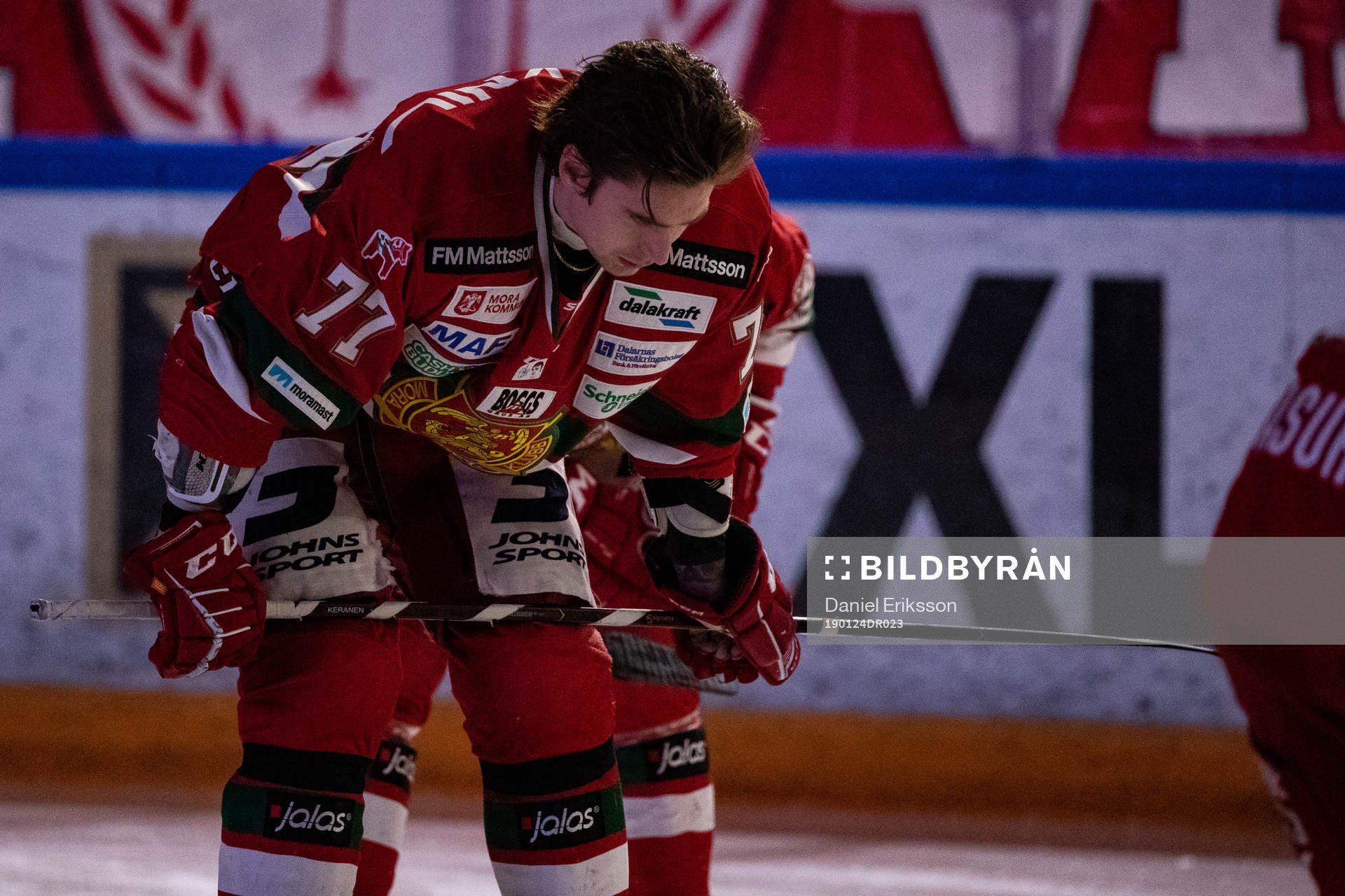 Moras ´Michael Keränen  innan ishockeymatchen i SHL