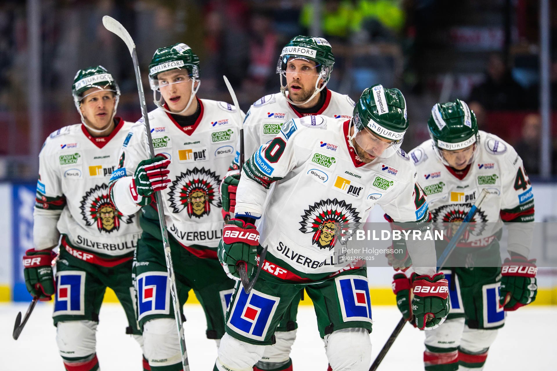 Frölunda Jacob Moverare  och Joel Lundqvist jublar