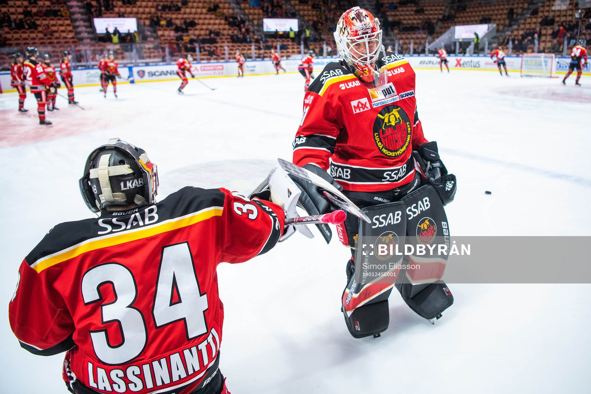 Luleås målvakt Joel Lassinantti och målvakt Niklas Rubin