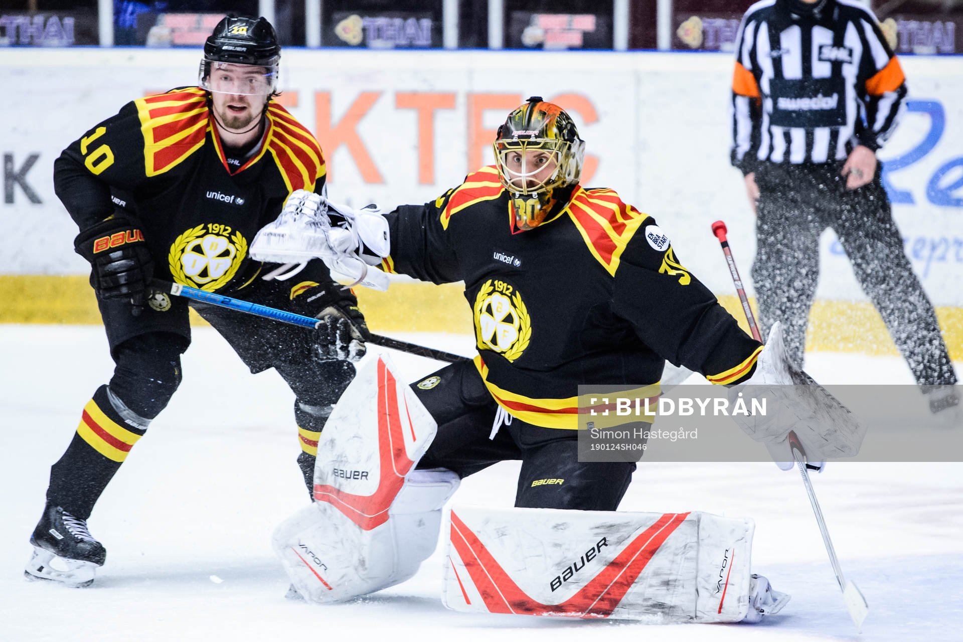 Brynäs Marcus Ersson och målvakt Joacim Eriksson