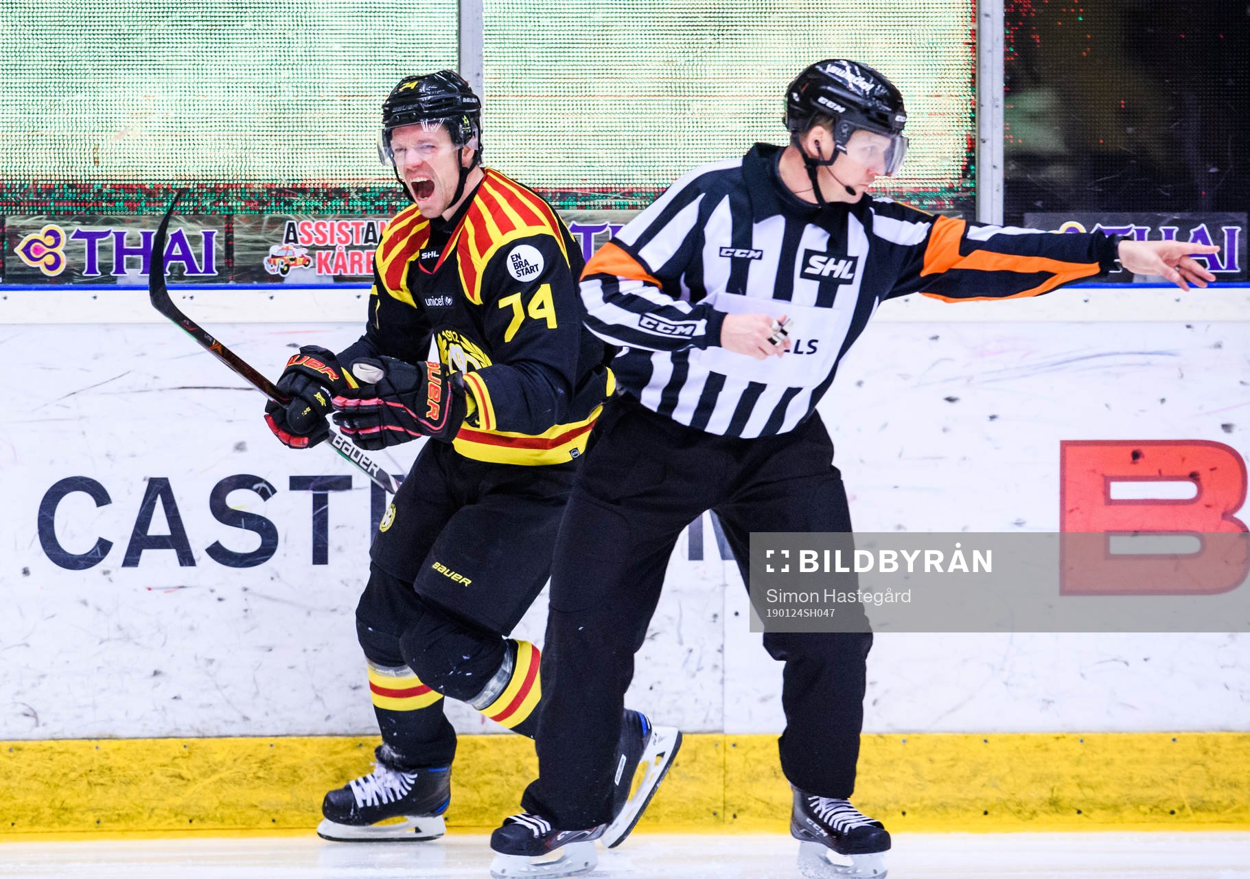 Brynäs Nicklas Danielsson jublar