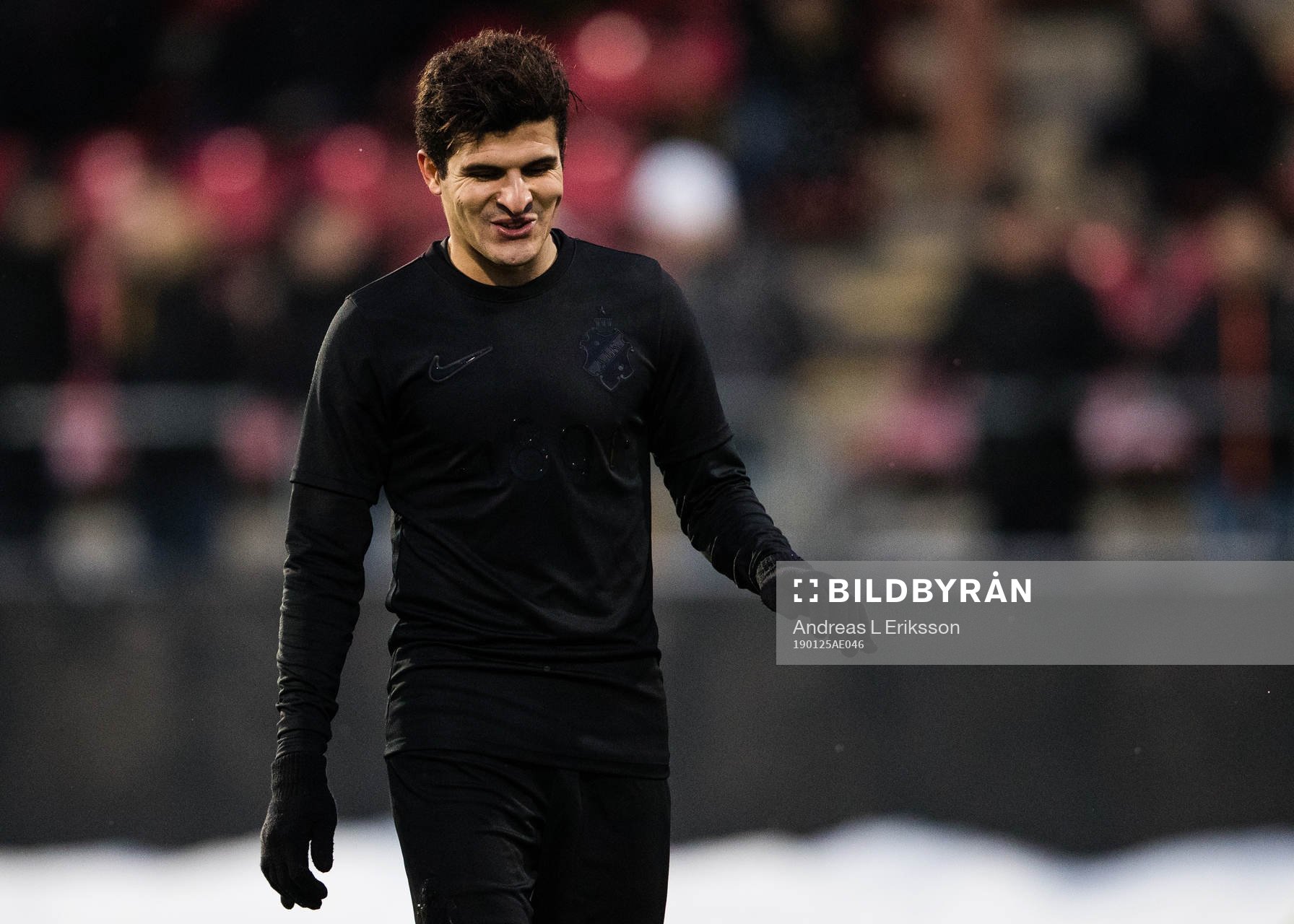 AIK:s Tarik Elyounoussi under träningsmatchen i fotboll mellan AIK och Sundsvall den 25 januari 2019 i Stockholm. 