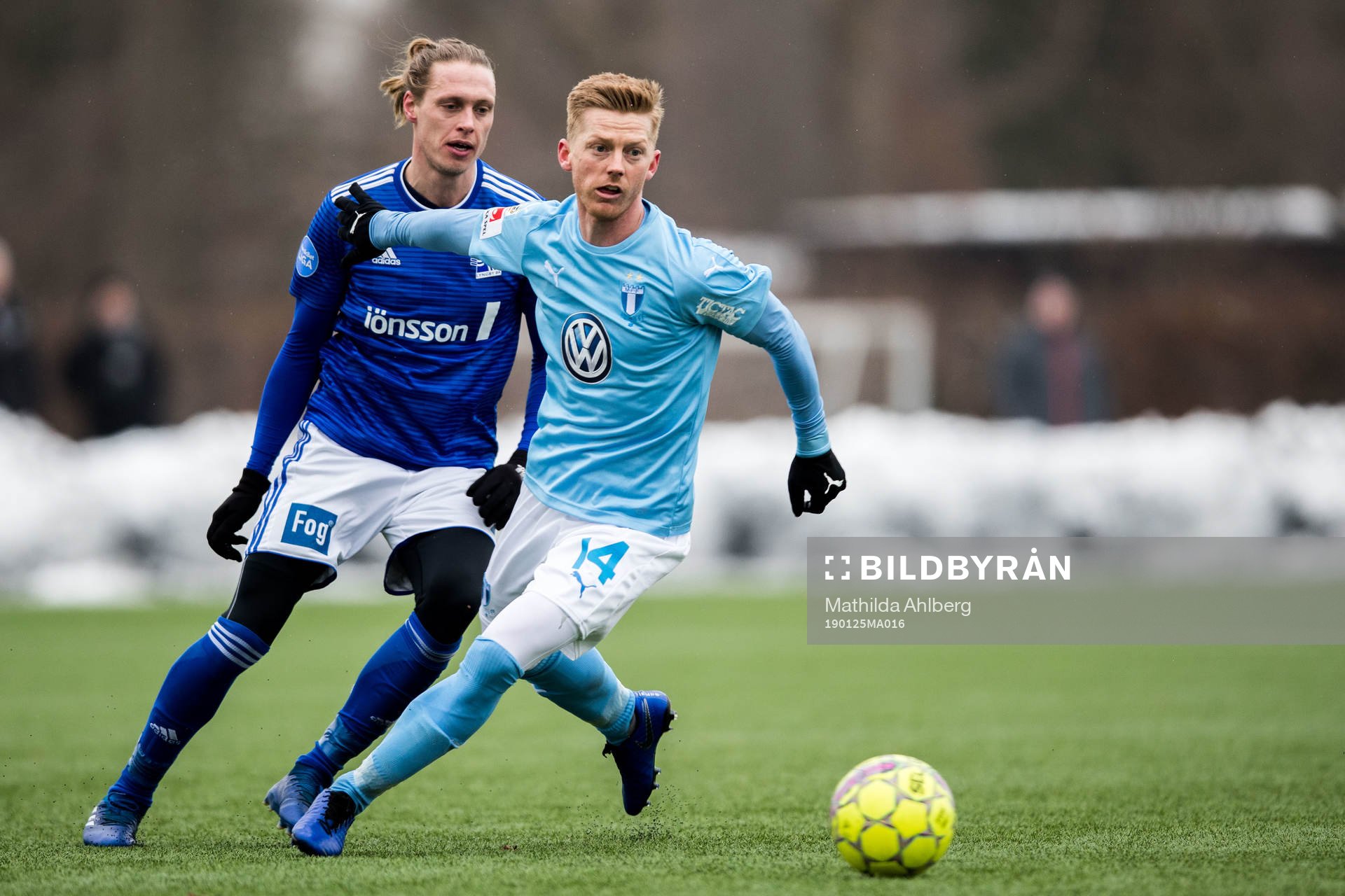 uMalmö FFs Anders Christiansen nder träningsmatchen i fotboll mellan Lyngby och Malmö FF den 25 januari 2019 i Lyngby. 