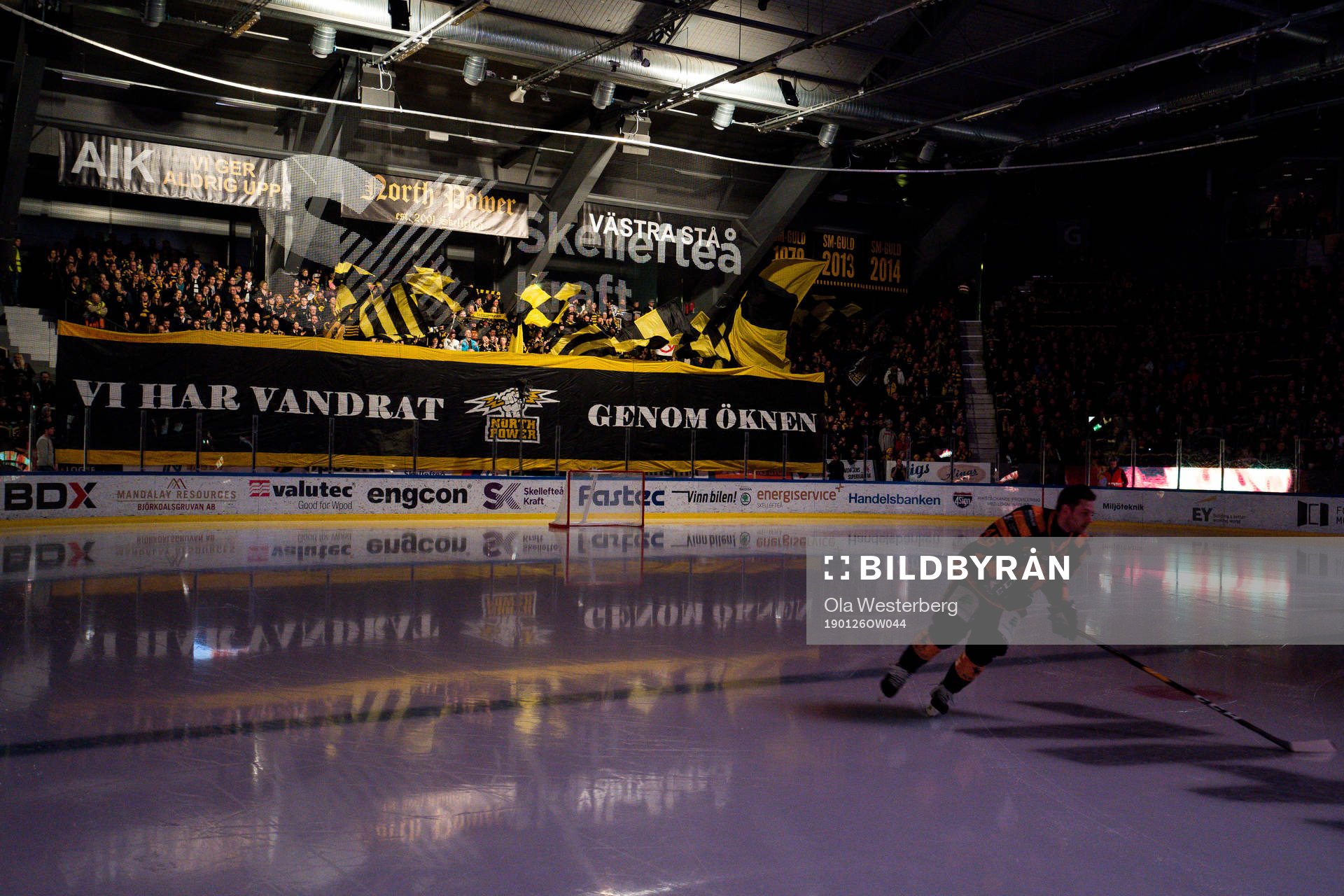 Skellefteås tifo före ishockeymatchen i SHL mellan