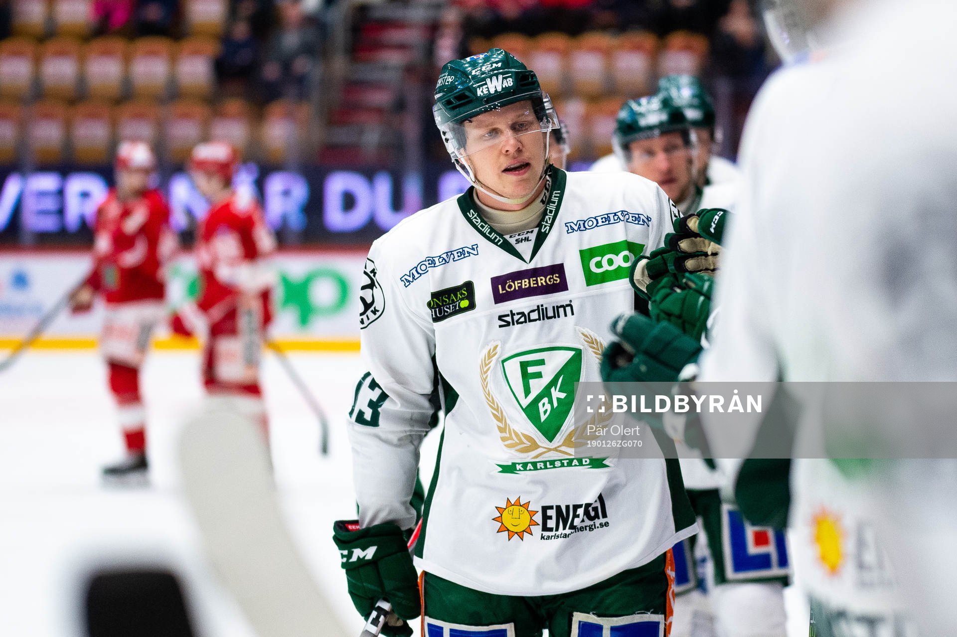 Färjestads Daniel Viksten jublar