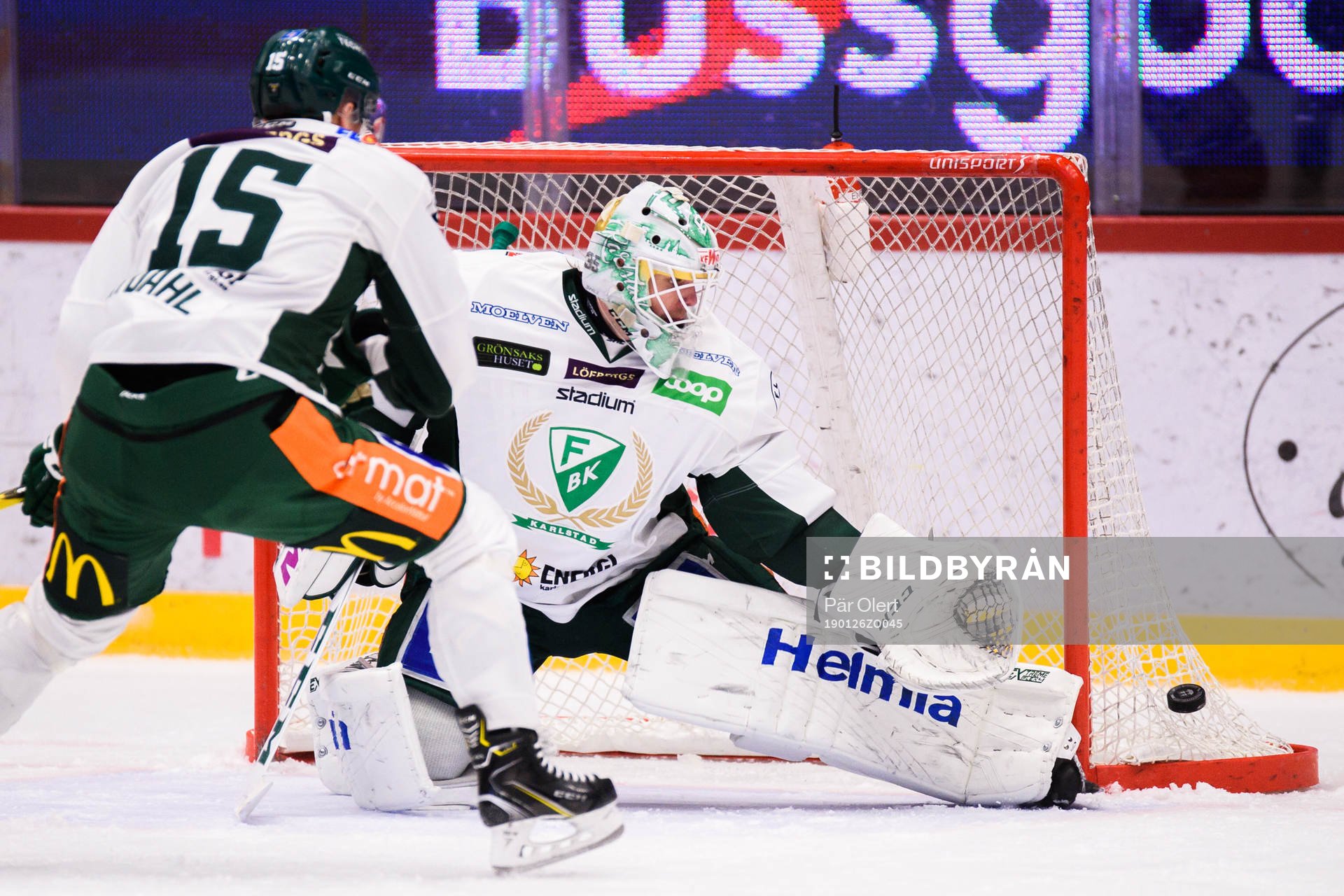 Färjestads målvakt Adam Werner