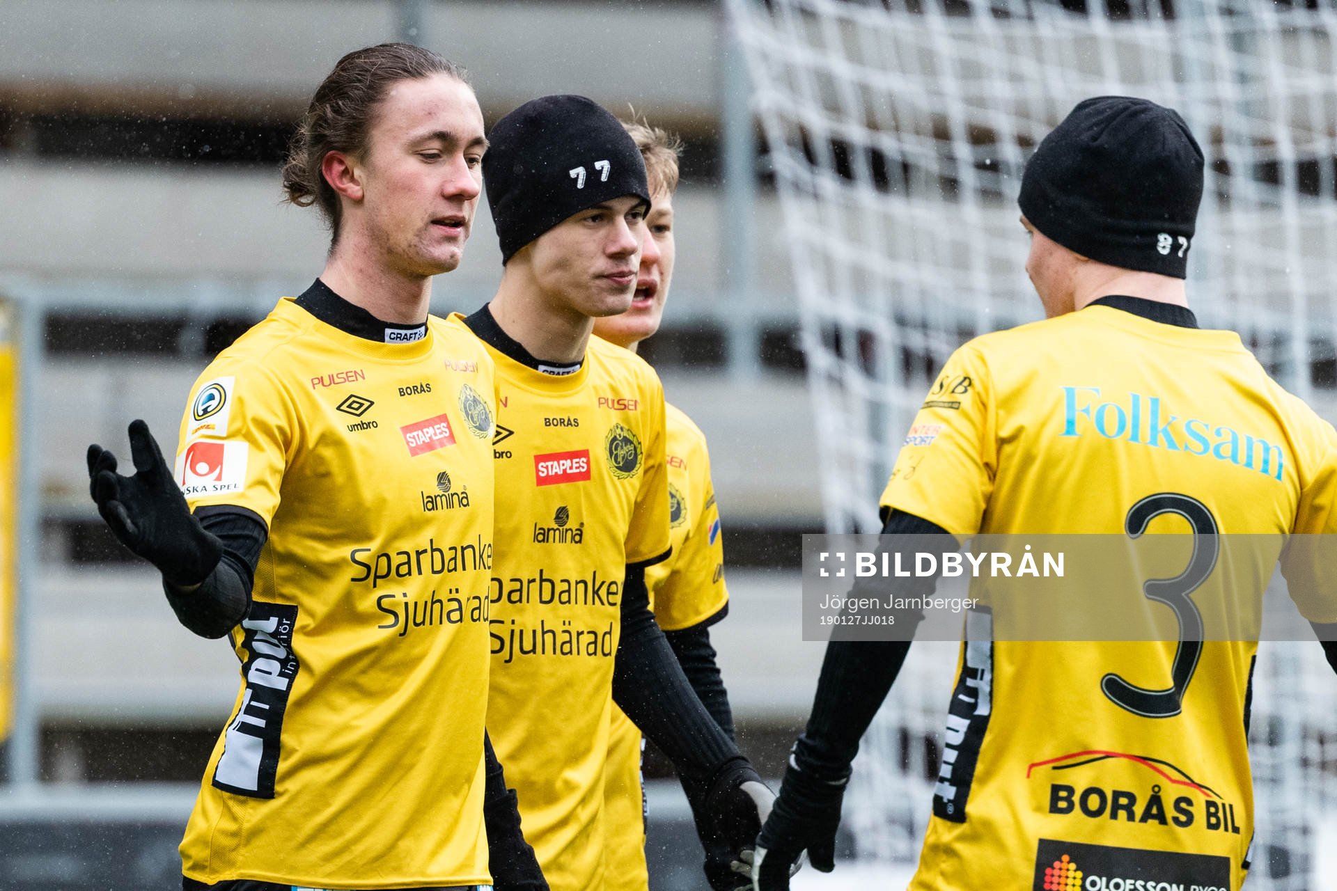 Elfsborgs Kevin Strand jublar med lagkamrater