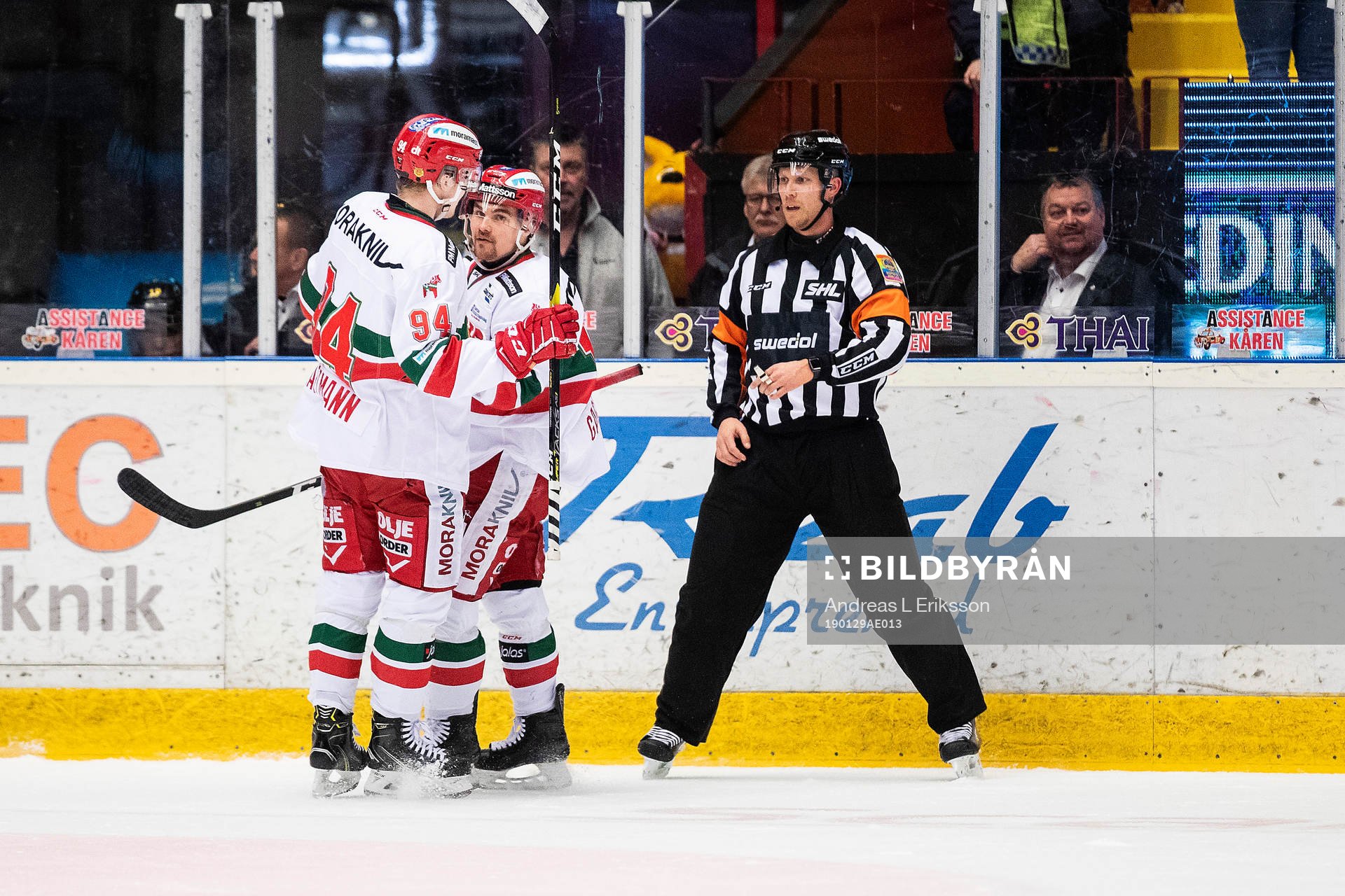 Moras Kevin Gagné gör 0-1 och jublar med Sebastian