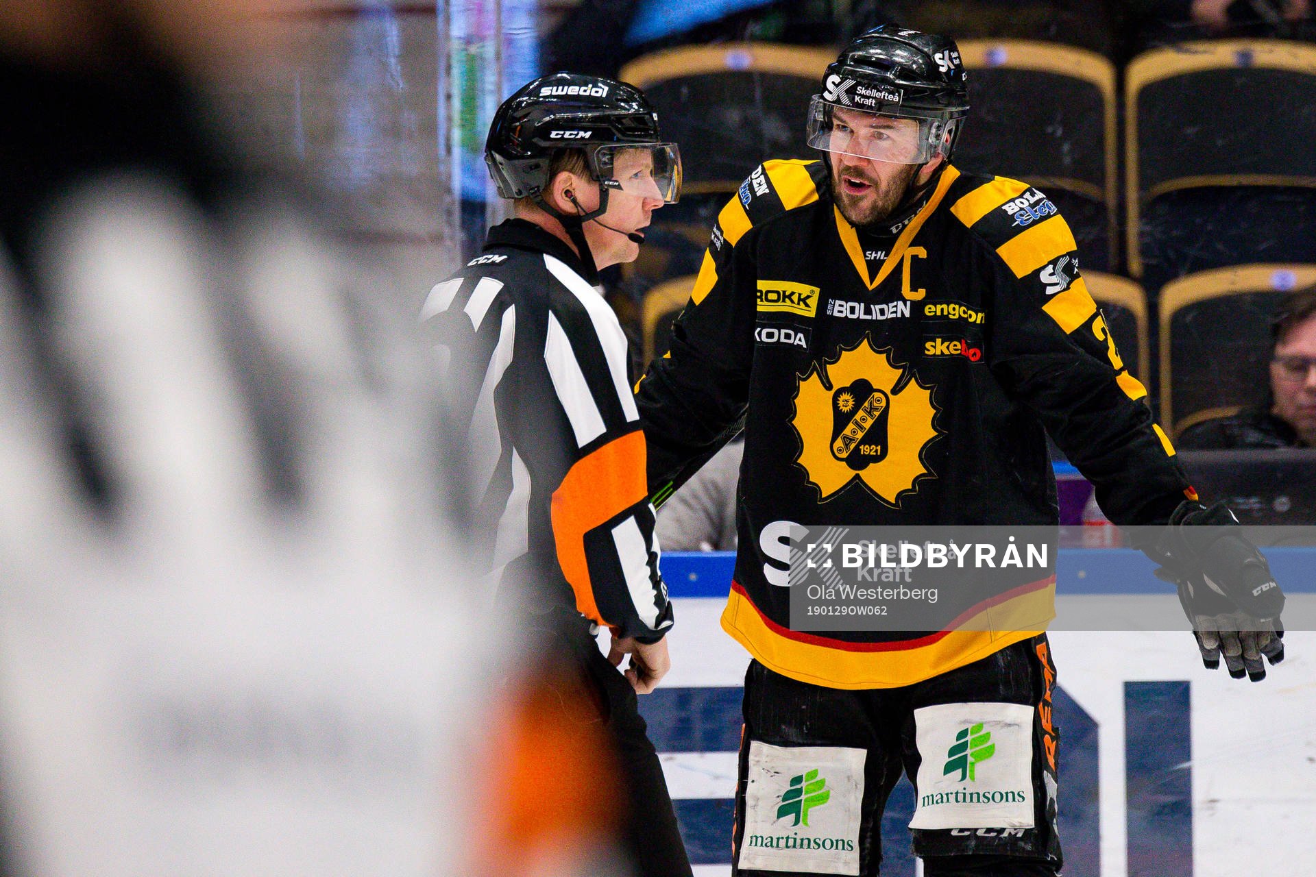 Skellefteås Jimmie Ericsson är missnöjd över domare