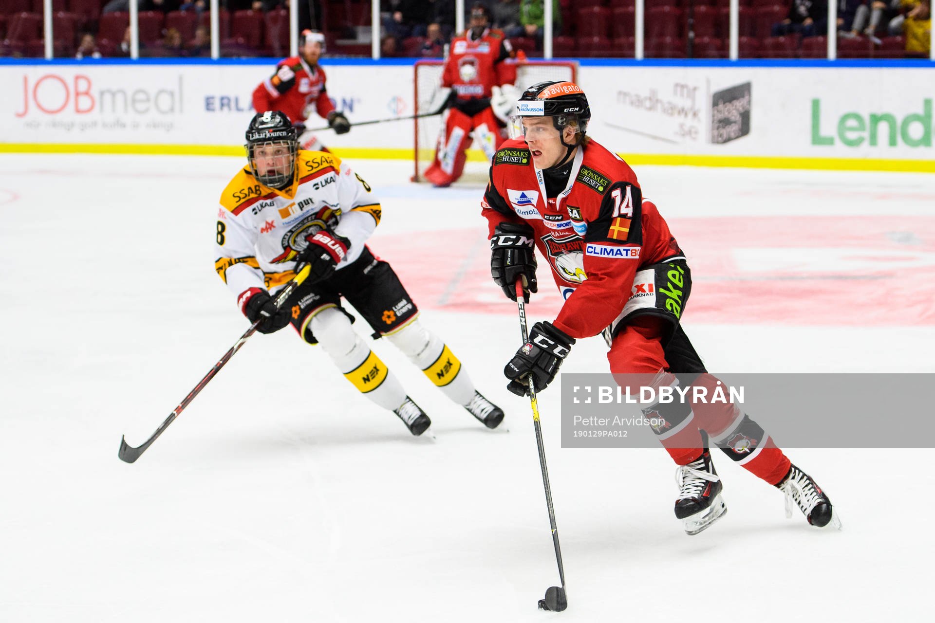 Malmö Redhawks Carl-Johan Lerby och Luleås Noel Gunler