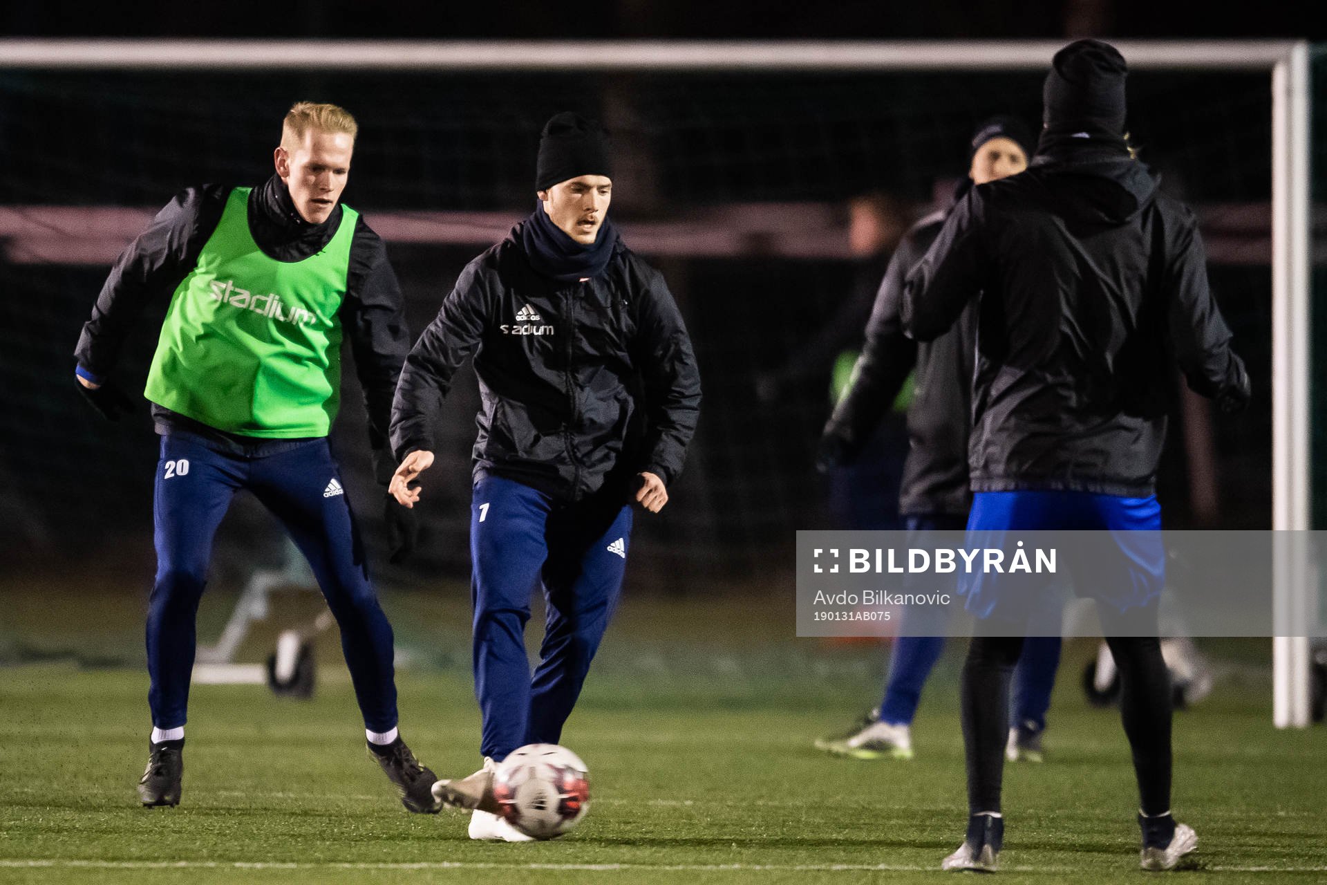 David Svensson under en fotbollsträning med Eskilsminne den 31 januari 2019 i Helsingborg. 