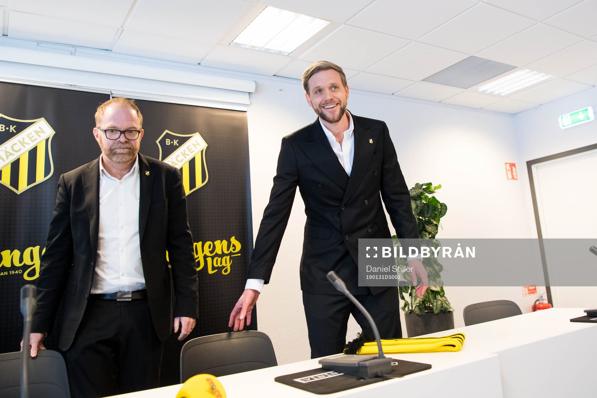 Marcus Jodin presenteras som ny klubbchef i Häcken av styrelseordförande Anders Billström under en presskonferens den 31 januari 2019 i GÖTEBORG.