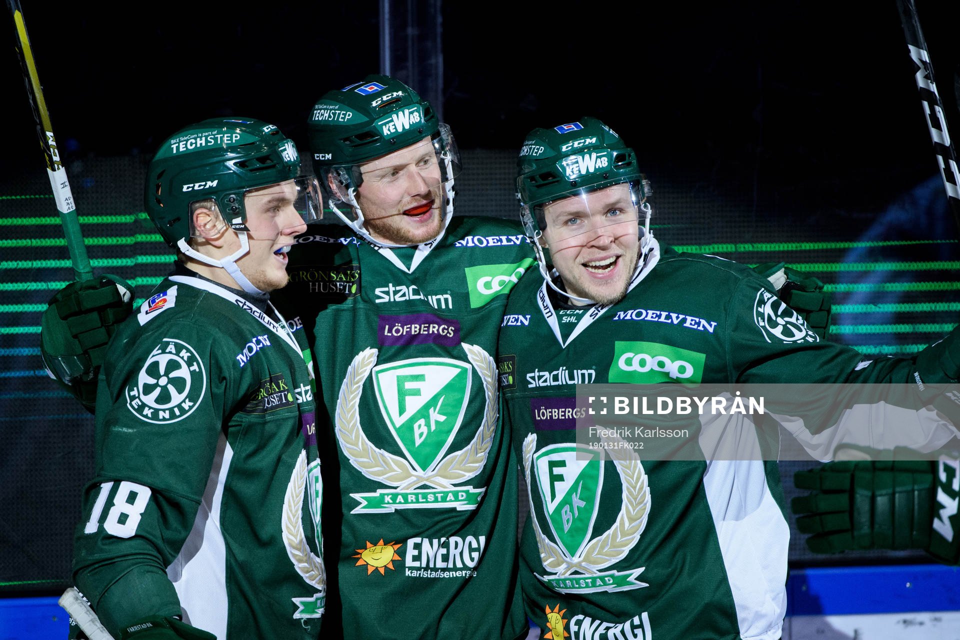 Färjestads Axel Ottosson, Alexander Reichenberg och