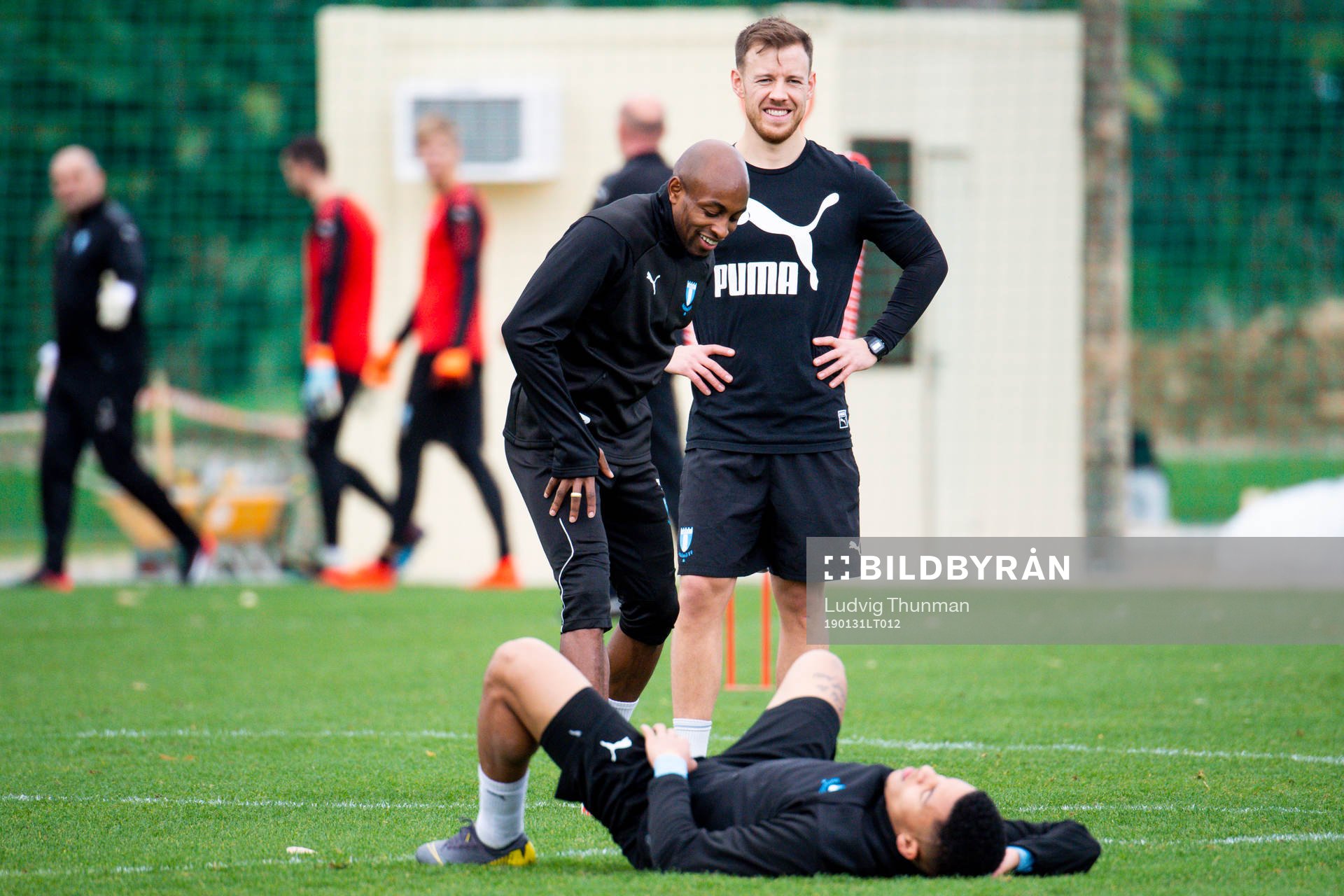 Fouad Bachirou, fystränare Mark Read och Romain Gall