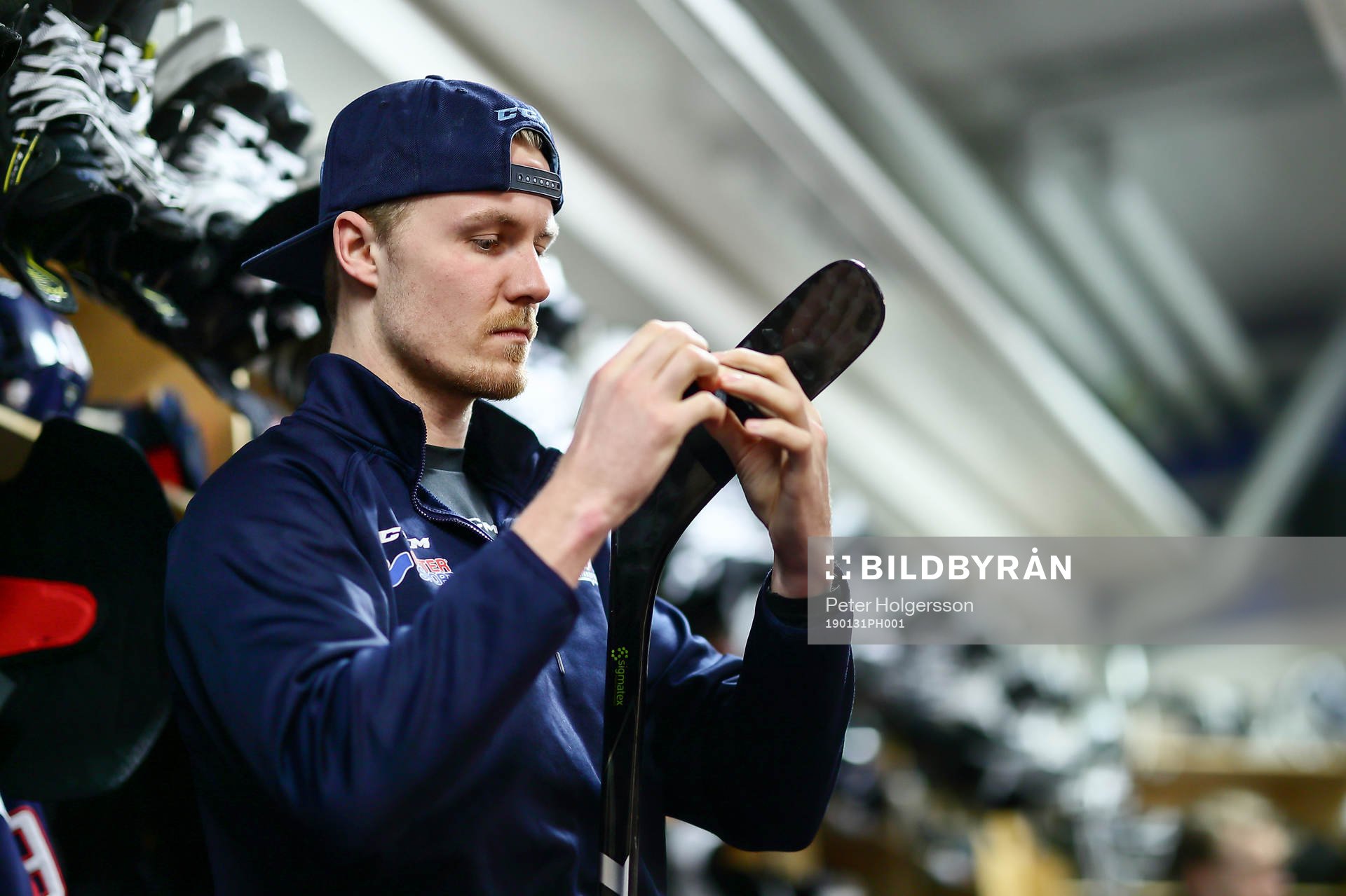 Linköpings Nick Sörensen före ishockeymatchen i SHL