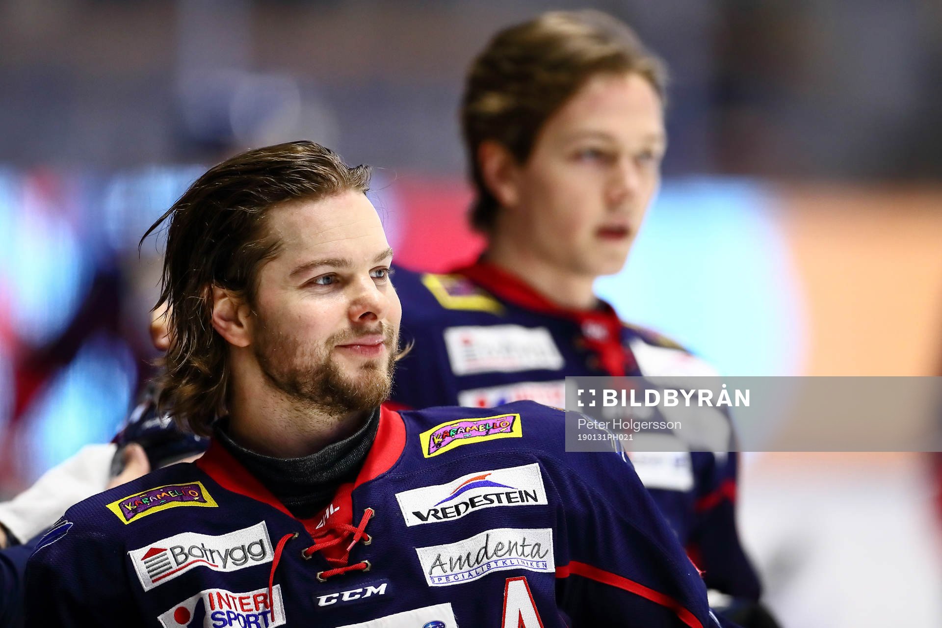 Linköpings Andrew Gordon före ishockeymatchen i SHL