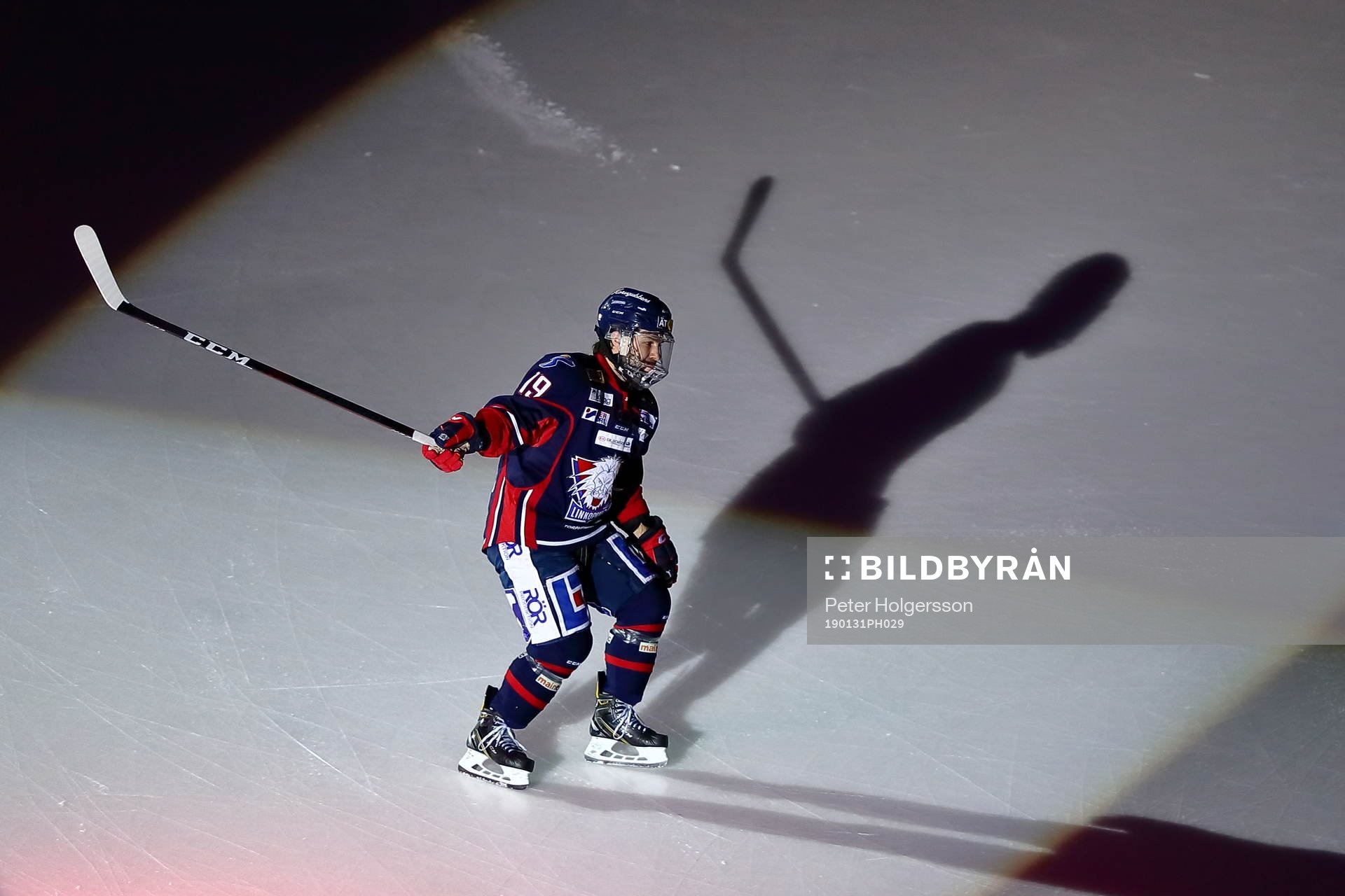 Linköpings Joe Whitney före ishockeymatchen i SHL mellan