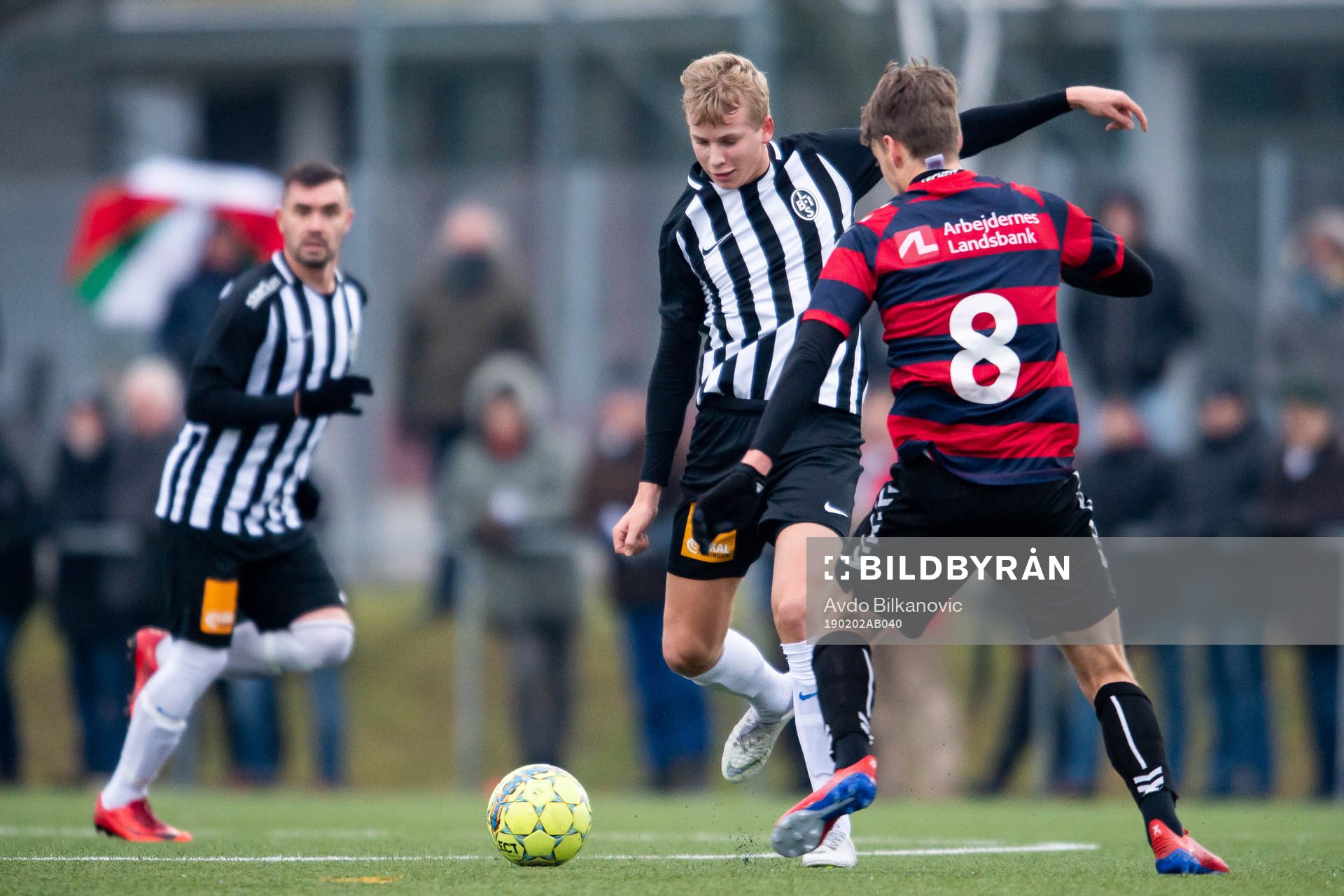 Landskronas Jakob Andersson under en träningsmatch i fotboll mellan Landskrona och Frem den 2 februari 2019 i Landskrona. 