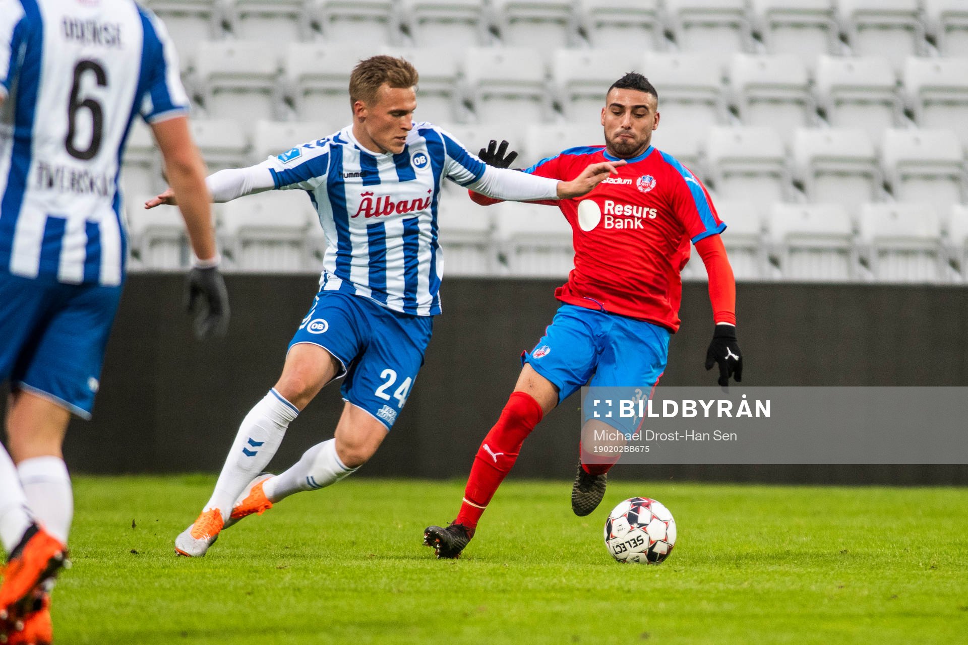Helsingborgs Chris David och Odenses Marco Lund
