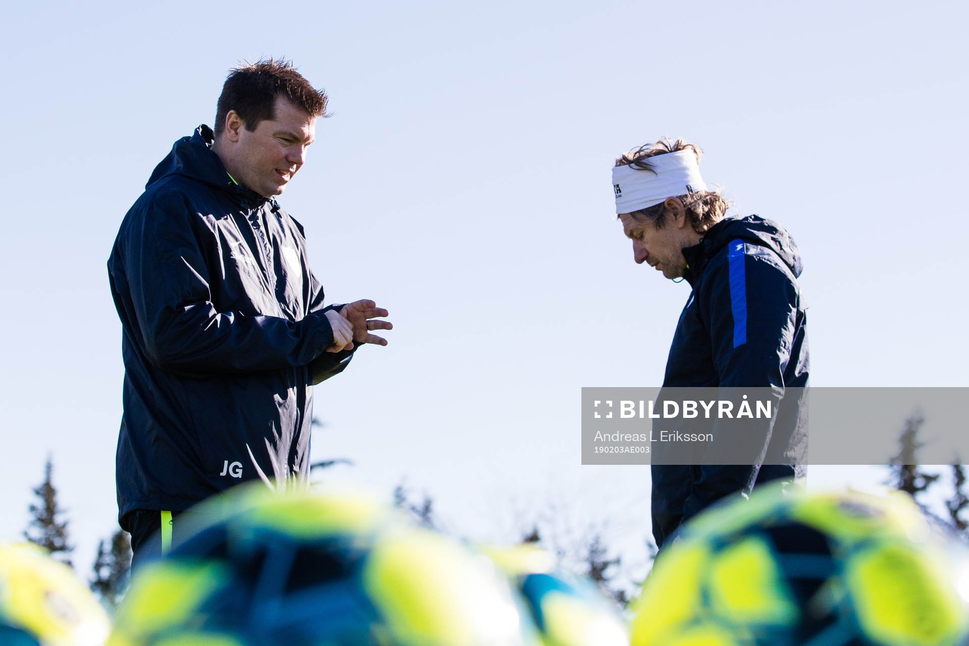 Tränare Jens Gustafsson och players manager Mikael Hansson