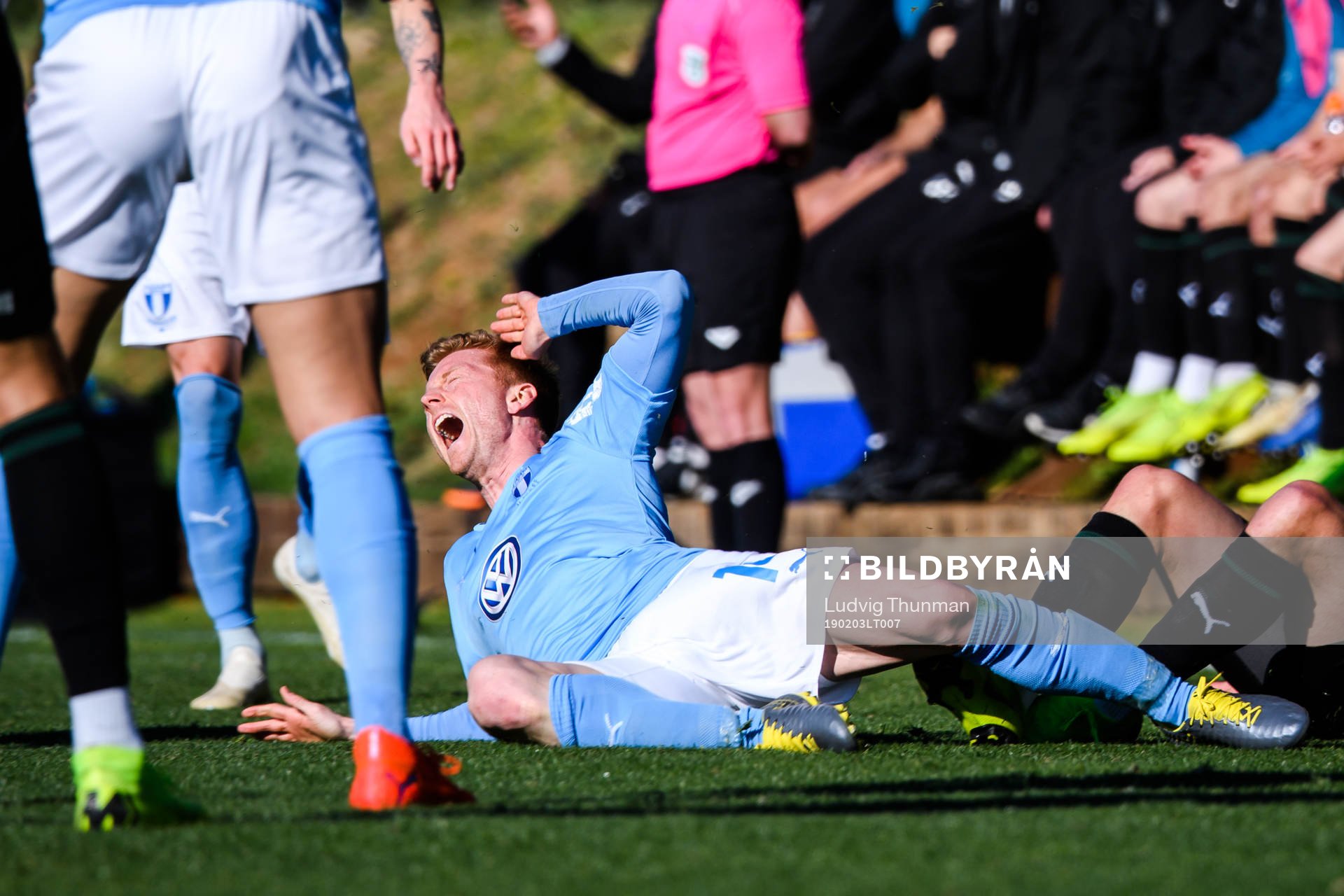 Anders Christiansen of Malmö FF in pain