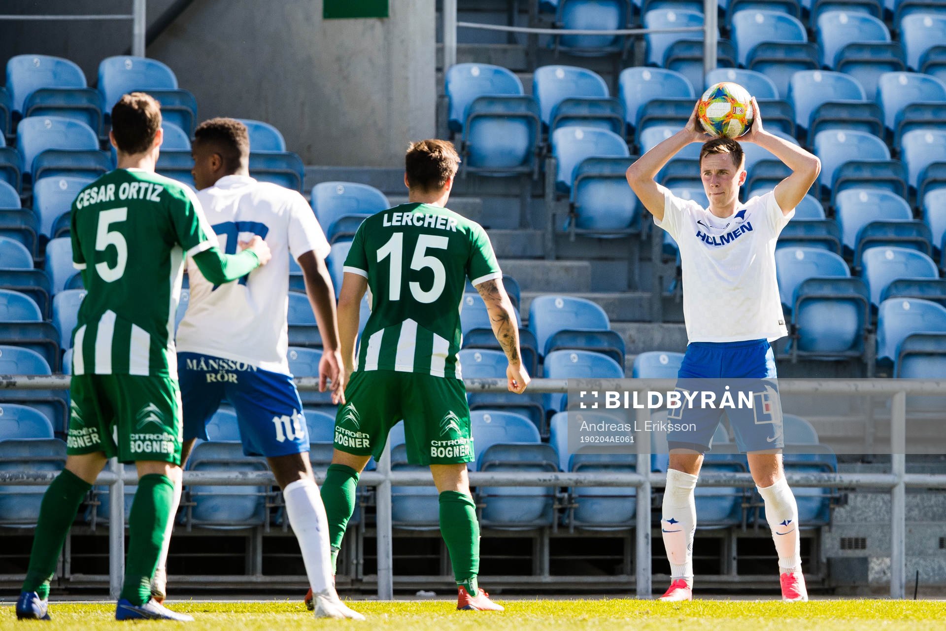 Norrköpings Erik Lindell med ett inkast