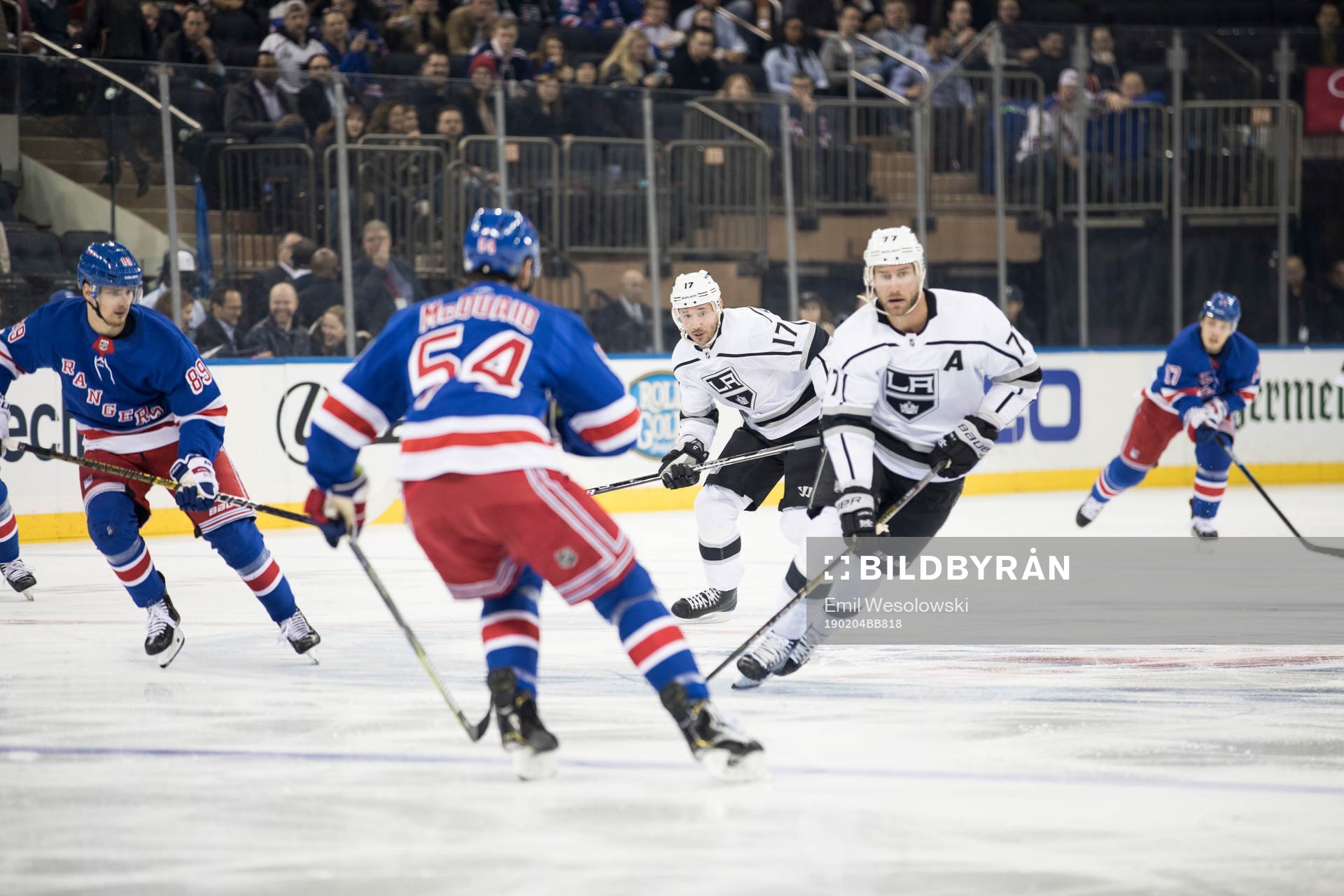 Pavel Buchnevich, Adam McQuaid, Ilya Kovalchuk, Jeff