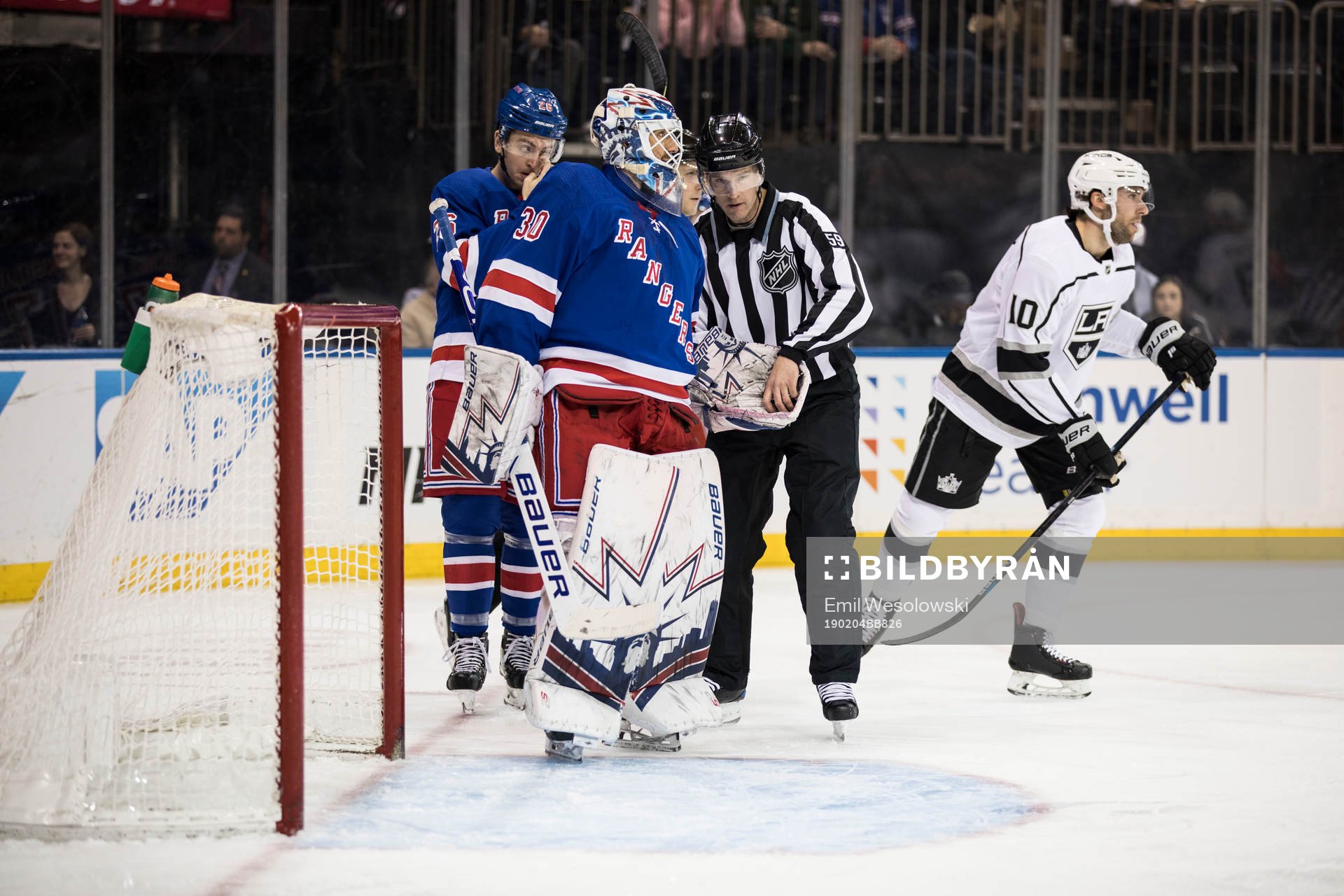 Goaltender Henrik Lundqvist and Michael Amadio