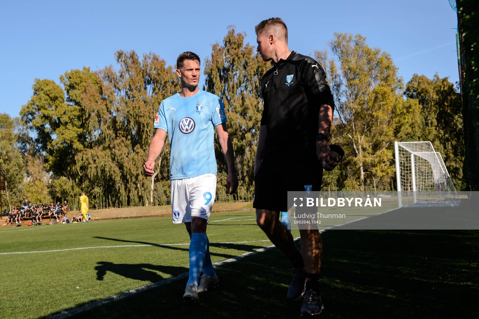 Markus Rosenberg  and physio Jesper Robertsson of Malmö FF