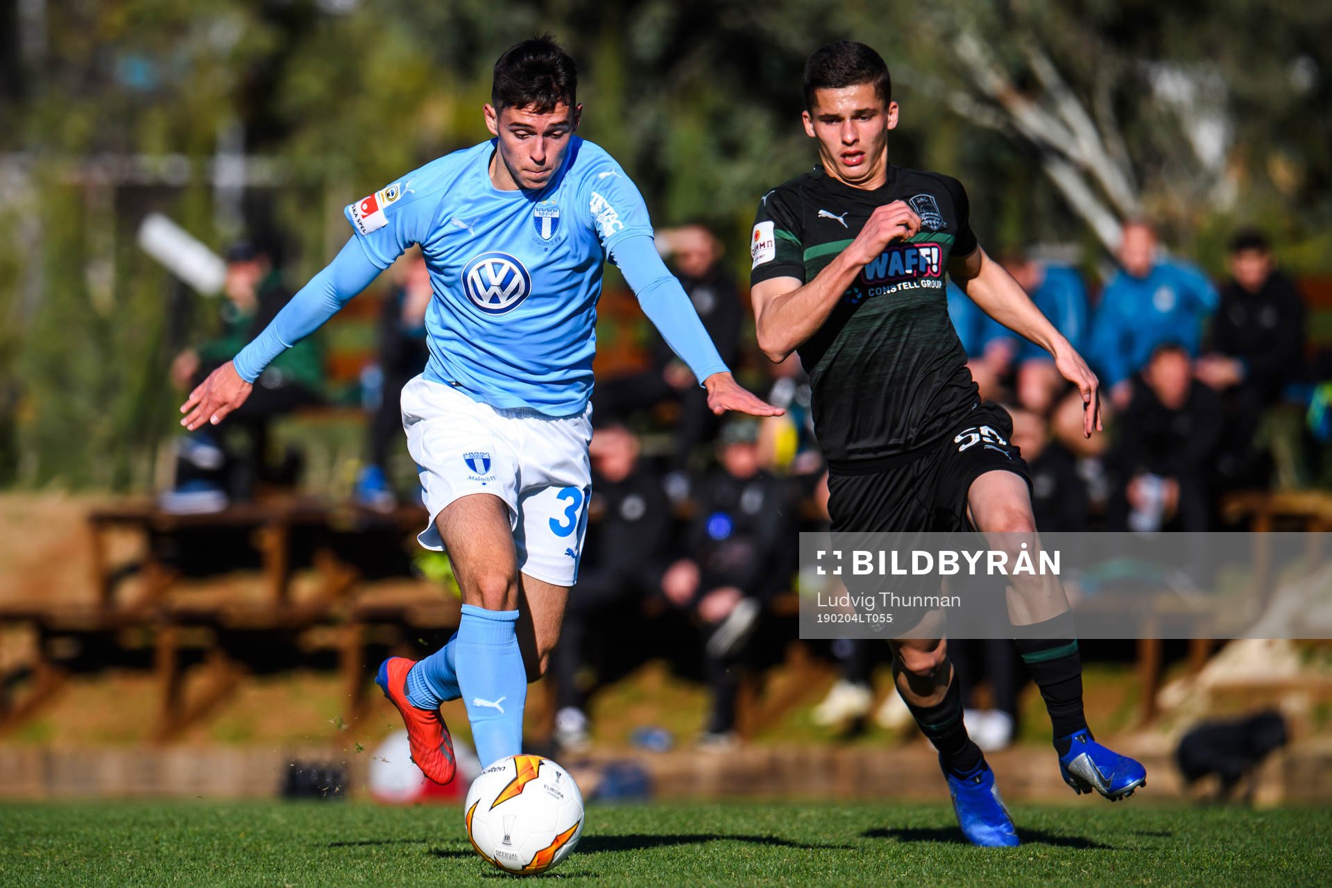 Laorent Shabani of Malmö FF and Mikhail Kolomiytsev of