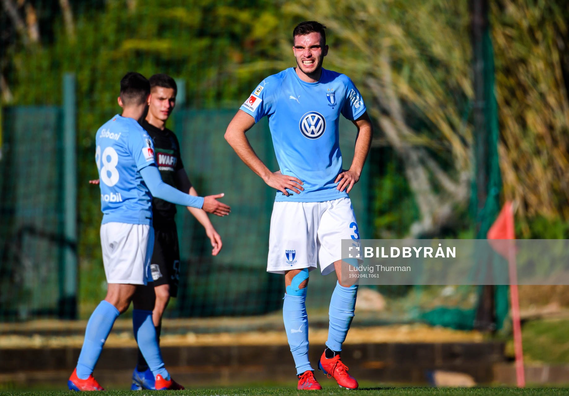 Egzon Binaku of Malmö FF looks dejected