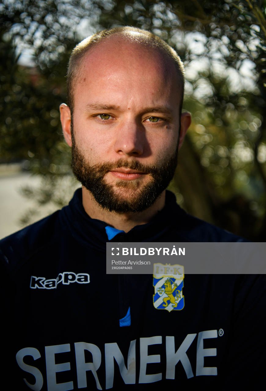 Robin Söder poserar för ett porträtt under IFK Göteborgs träningsläger den 4 februari 2019 i Lagos.