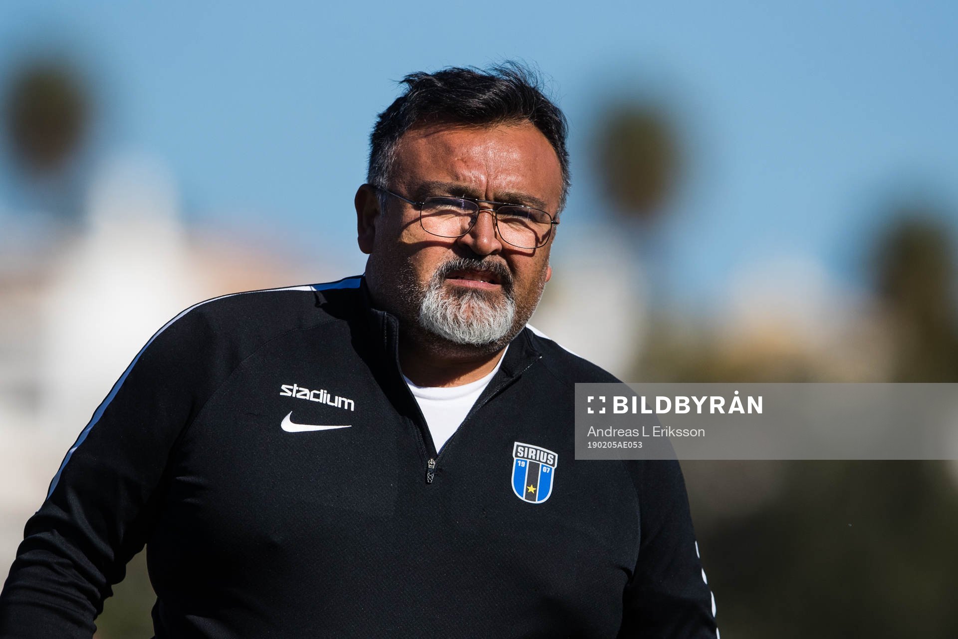 Players manager Claudio Leal under en fotbollsträning med Sirius den 5 februari 2019 i Albufeira. 