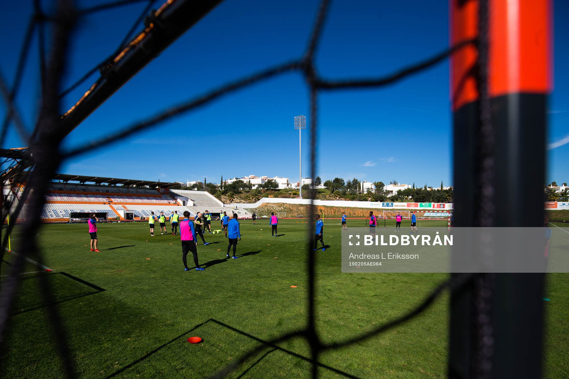 Generell vy under en fotbollsträning med Sirius den 5 februari 2019 i Albufeira. 