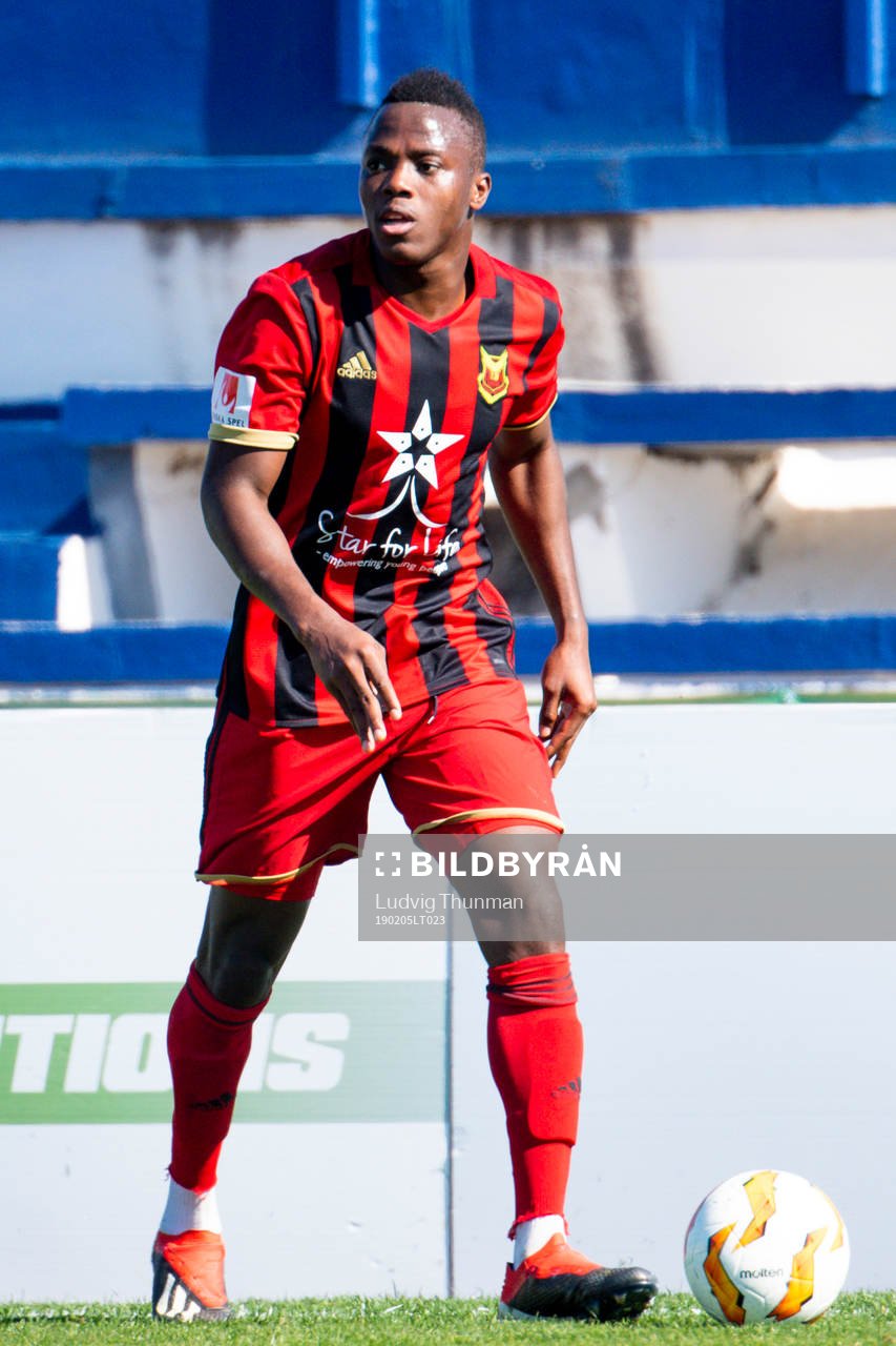 Patrick Kpozo of Östersund during the friendly match between Dinamo Kiev and Östersund on Feb 5, 2019 in Marbella.