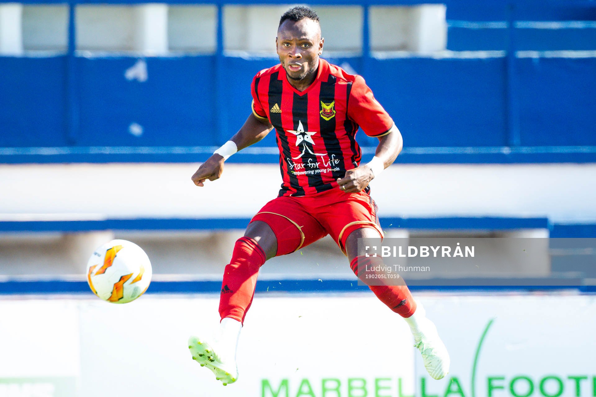 Frank Ahrin of Östersund during the friendly match between Dinamo Kiev and Östersund on Feb 5, 2019 in Marbella.