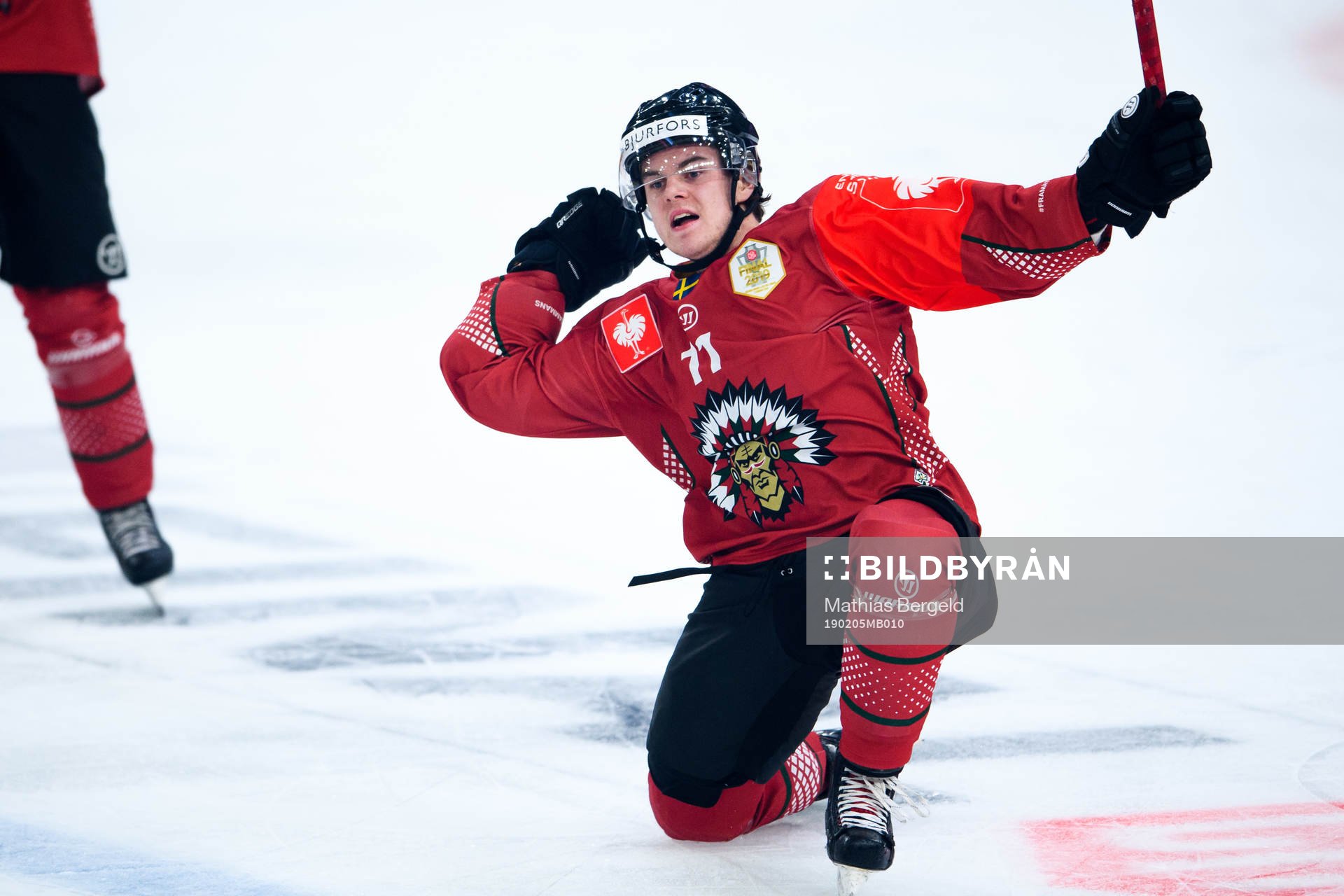 Samuel Fagemo of Frölunda celebrates the 1-0 goal