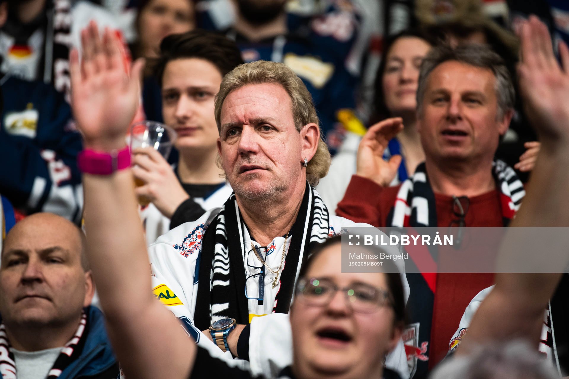 A fan of Red Bull Munich looks dejected