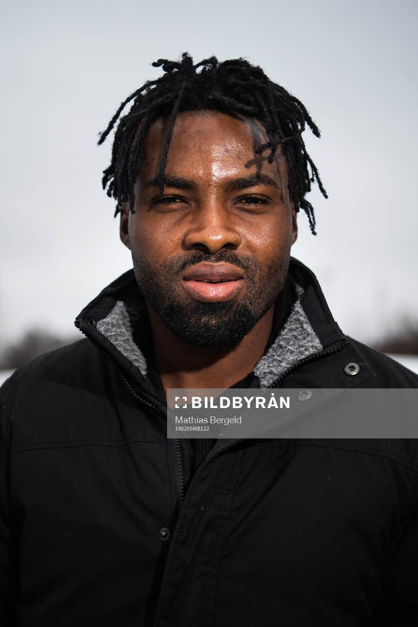 Häckens Kwame Kizito poserar för ett porträtt den 5 februari 2019 i Göteborg.